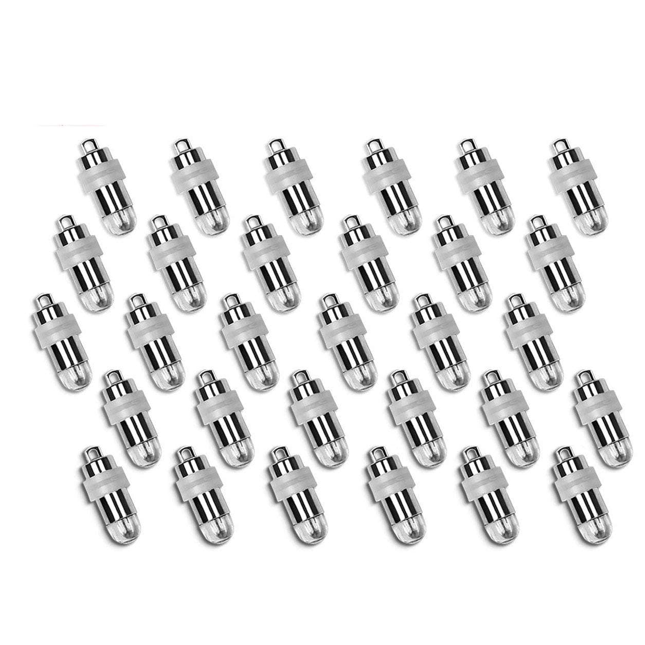 Goldoars 30 Pcs White LED Balloons Lights Paper Lanterns Floral Light Waterproof for Wedding Party Festival Decoration (Cold White)