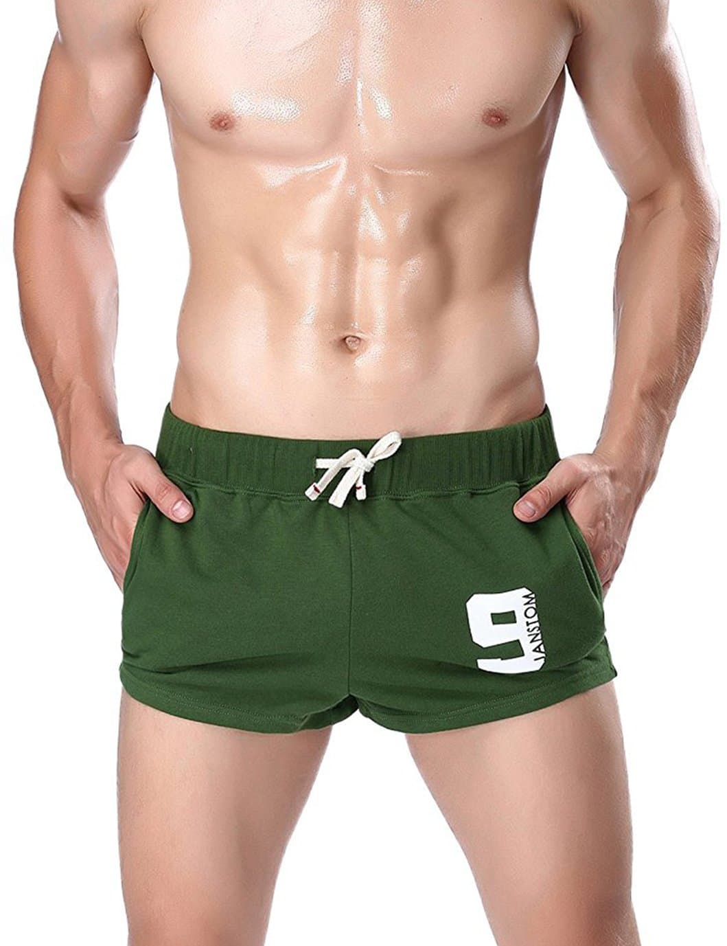 Janstom Mens Compression Bodybuilding Workout Gym Running Tight Lifting Shorts