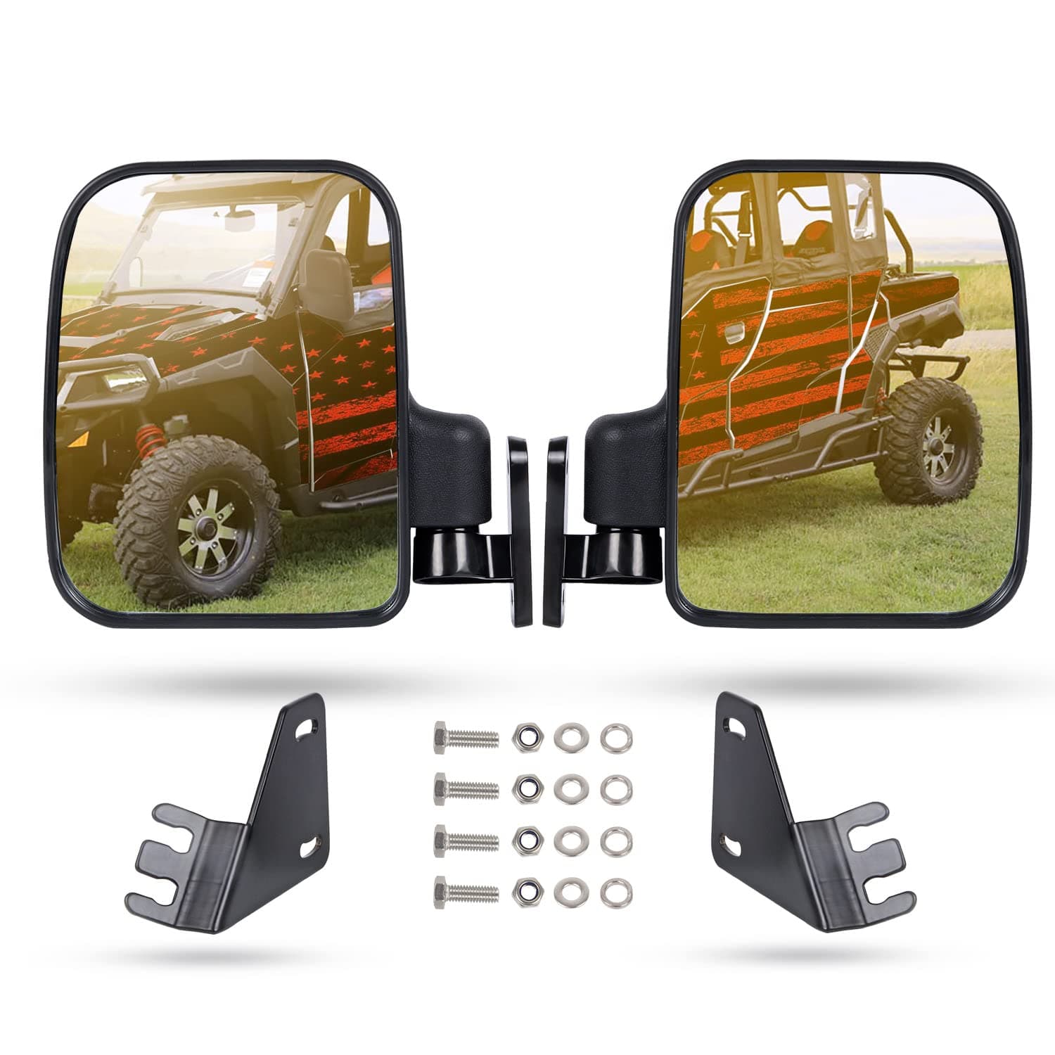 Folding Convex Side Mirror Compatible With 2016+ Polaris General 1000