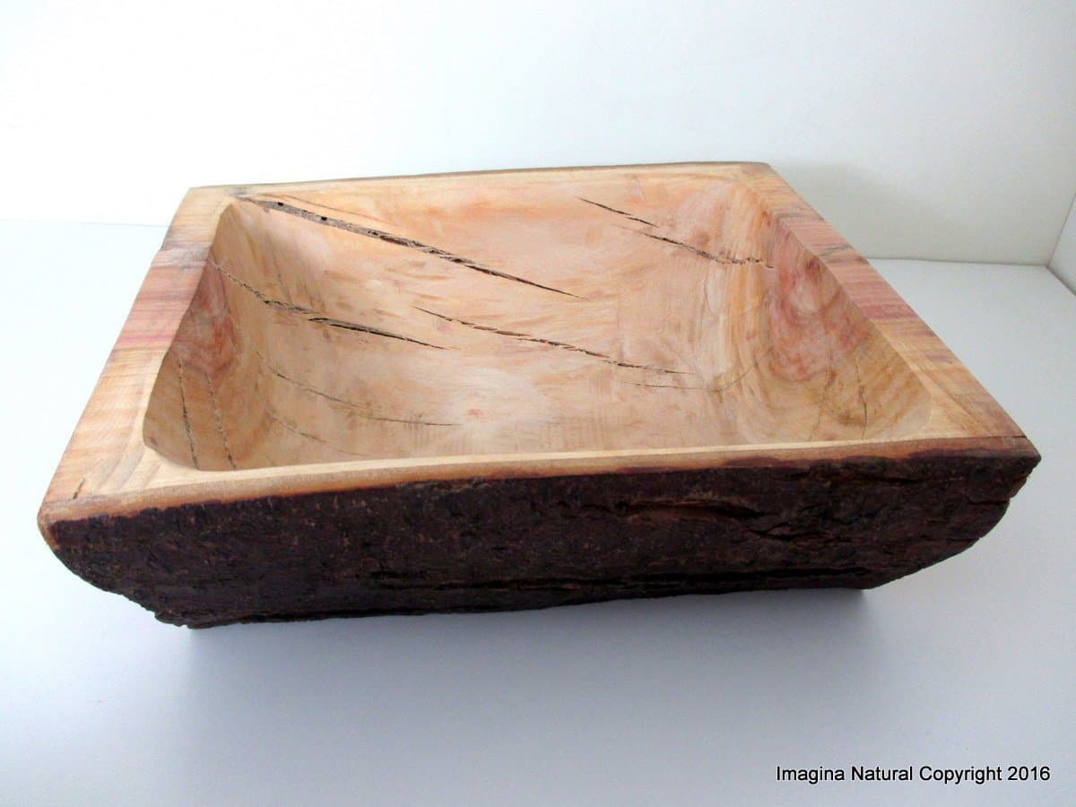 Hand Carved Wooden Bowl, Carved from a tree trunk, Handmade Solid wooden bowl carved from wood. Chilean Wood Bowl. Free Global Shipping