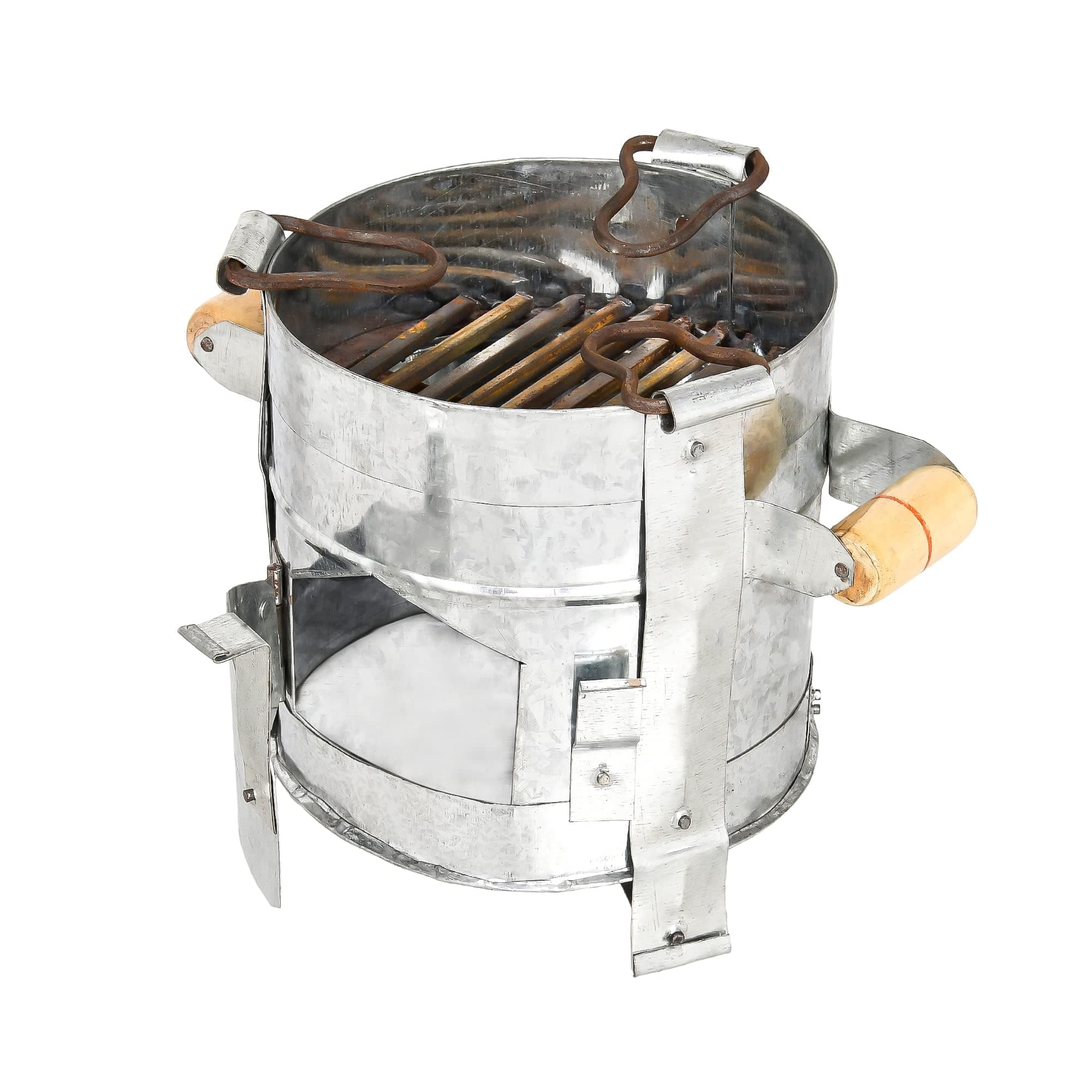 RBY Traditional Iron Sigdi/Angeethi/Sigadi/Iron Ashtray/Heater/Chulha/Stove/Tandoor (Medium) - Portable Stove - Wood Fuel