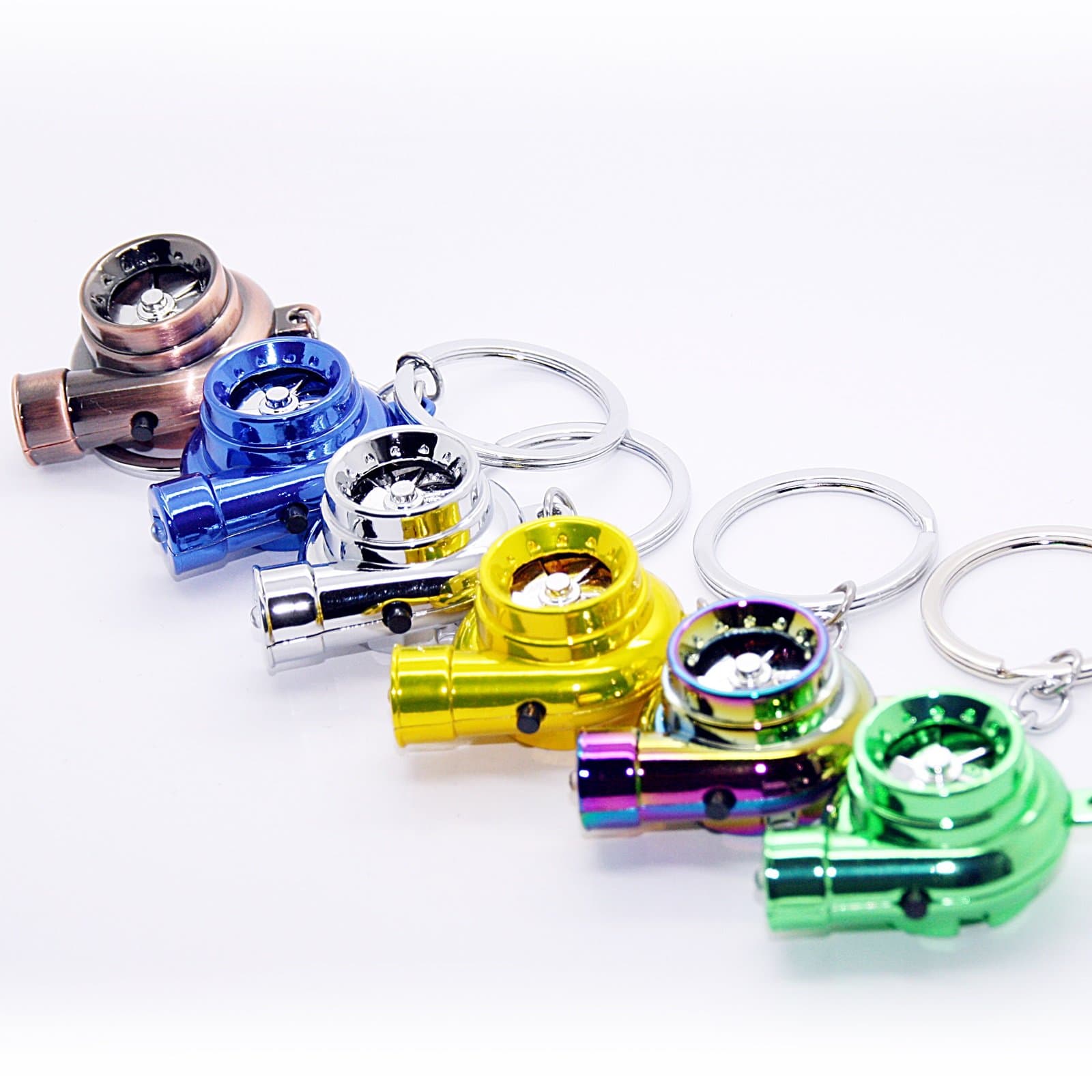 LED-Mafia Elektro Turbo Schlüsselanhänger - Mit Sound & Licht Turbolader Keychain Chrom Metall Anhänger Schlüssel