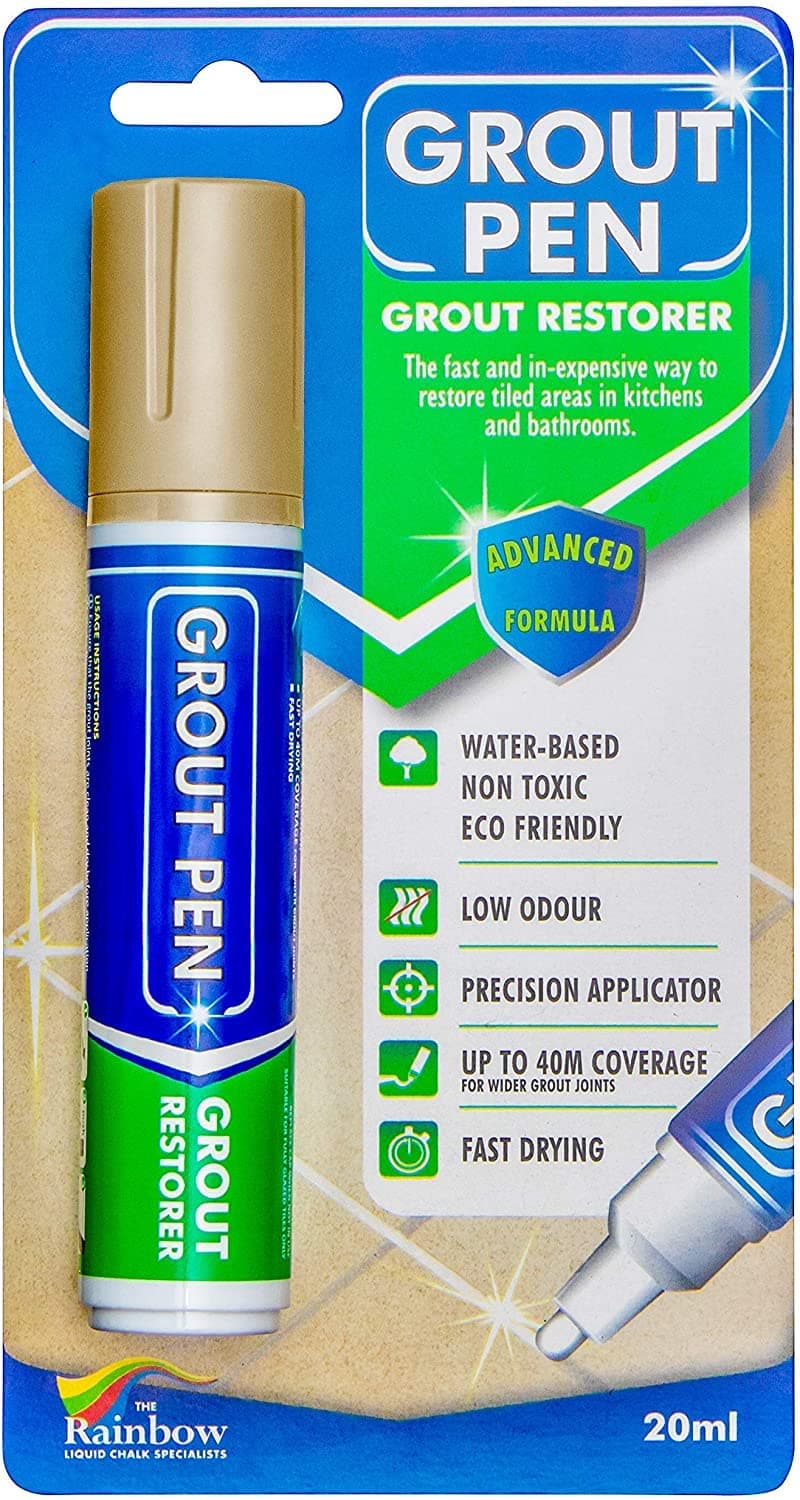 Rainbow Chalk Markers Limited Ltd Grout Pen (Large, Beige) - Ideal to Restore the Look of Tile Grout Lines