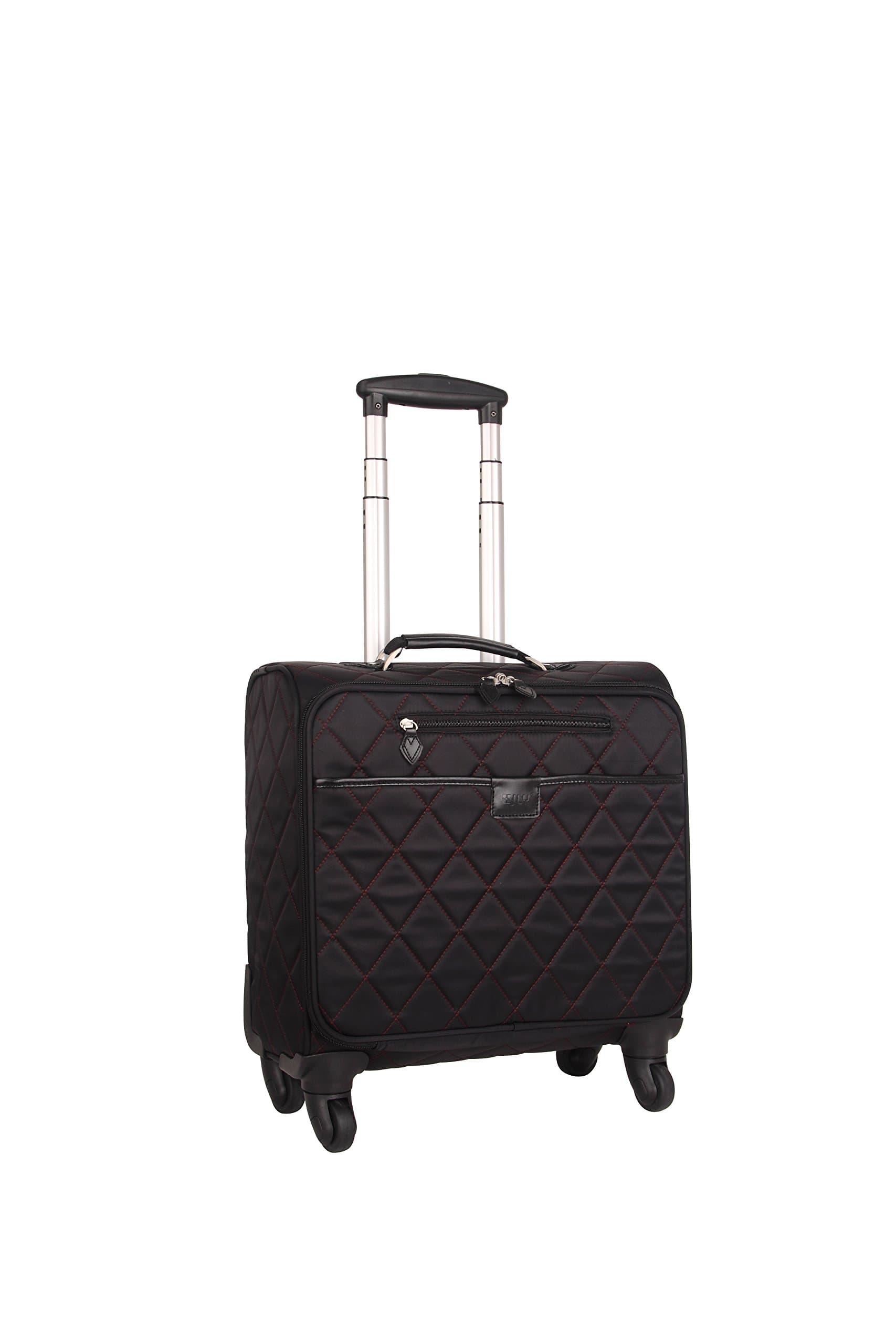 JLY 4 Wheel Business Cabin Sized Laptop Soft Case Trolley Bag 4120 (Black, 17")