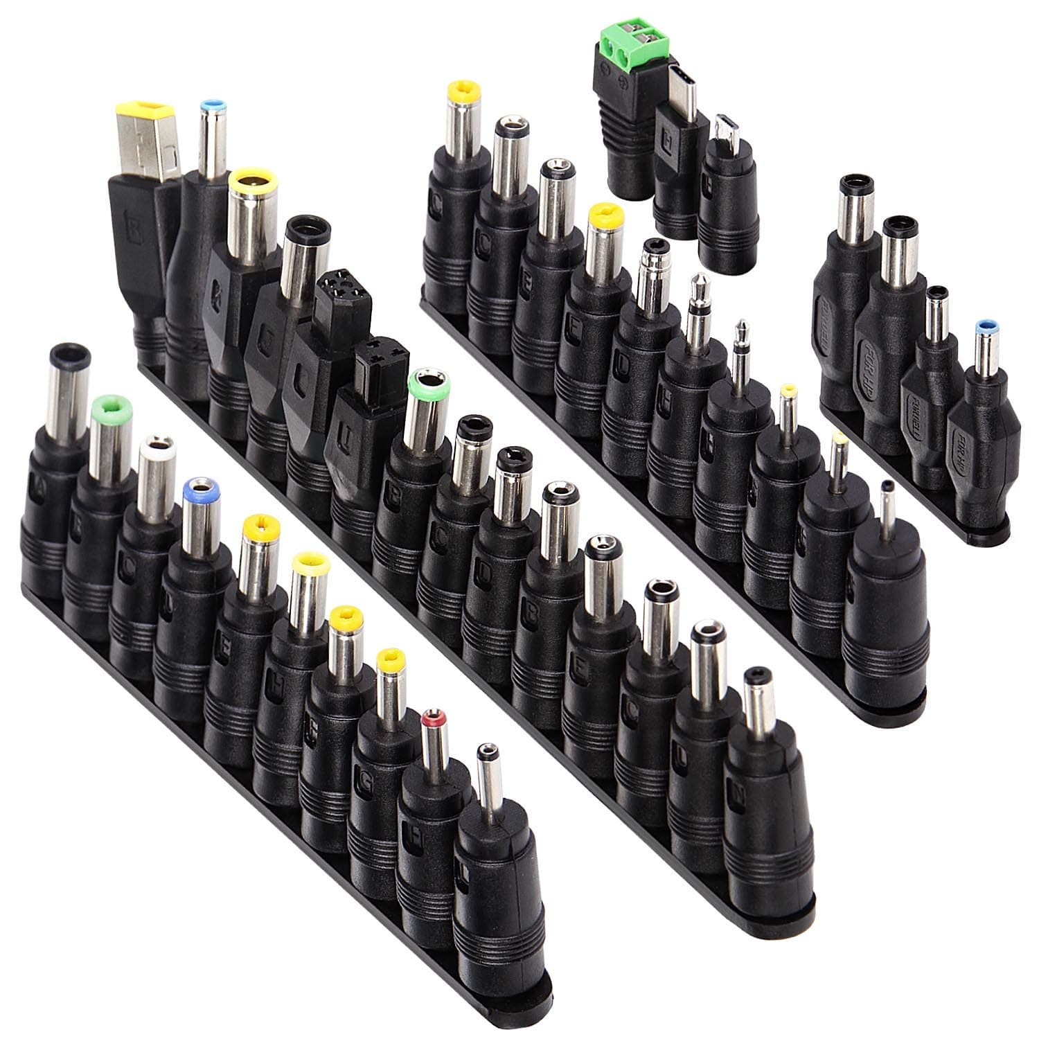 TPEKKA Compatible for Laptop DC Power Adapter Kits 5.5 x 2.1mm 41Pcs DC AC Power Adapter Connector Universal Power Supply Plug Jack Tips Connectors Lenovo Thinkpad Toshiba Dell and Most Notebooks
