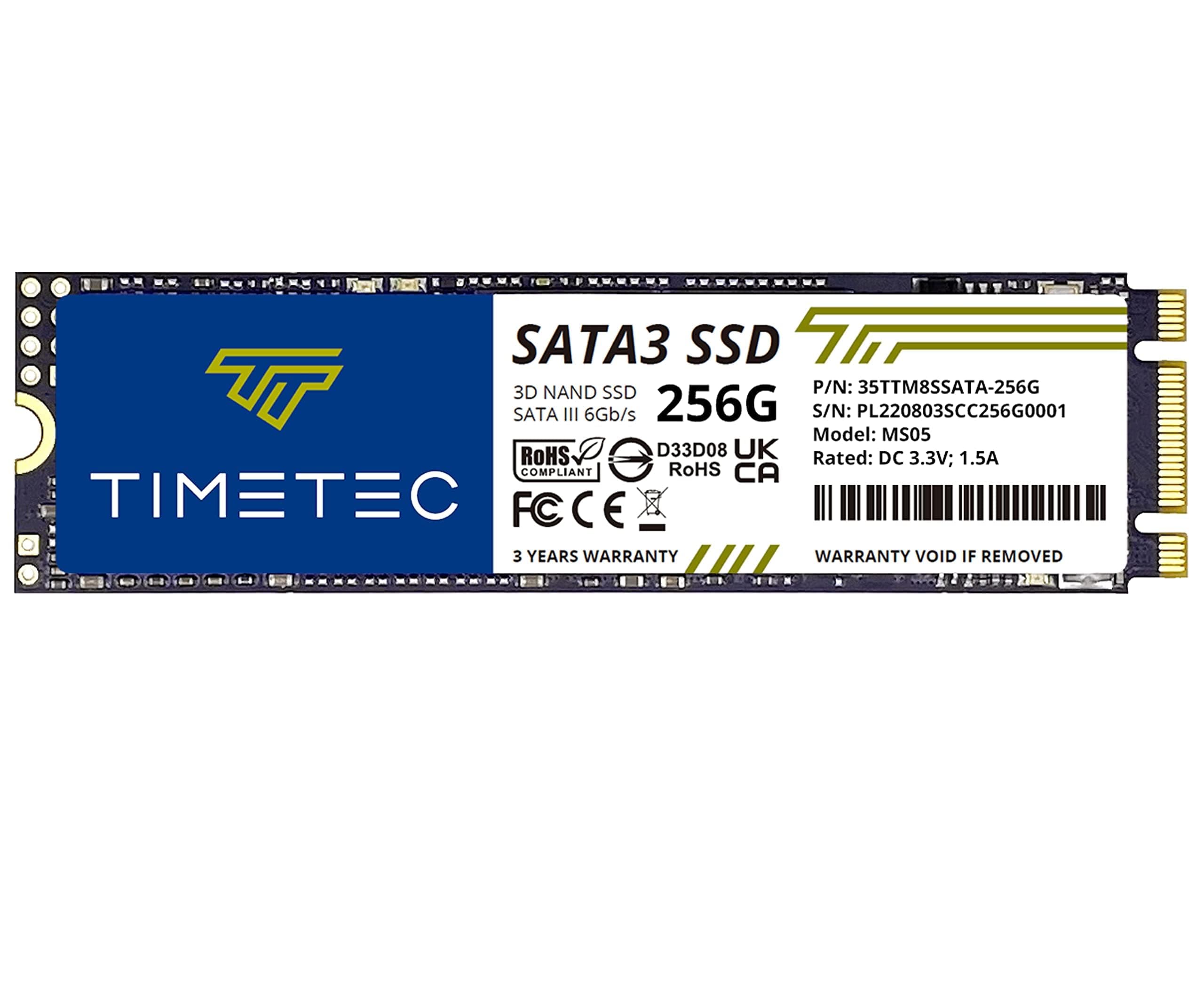 256GB SSD 3D NAND TLC SATA III 6Gb/s M.2 2280 NGFF 128TBW Read Speed Up to 550MB/s SLC Cache Performance Boost Internal Solid State Drive for PC Computer Laptop and Desktop (256GB)