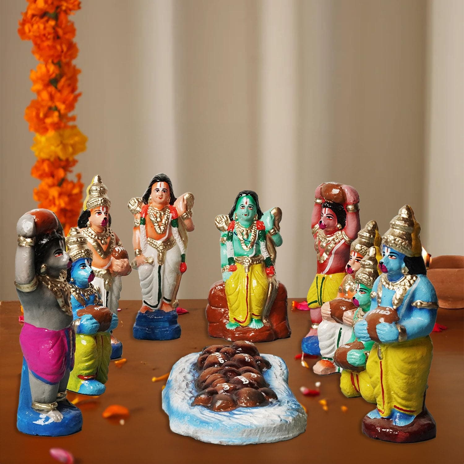 Puja N Pujari Ramar Setu/Bridge Navaratri Golu Dolls Set