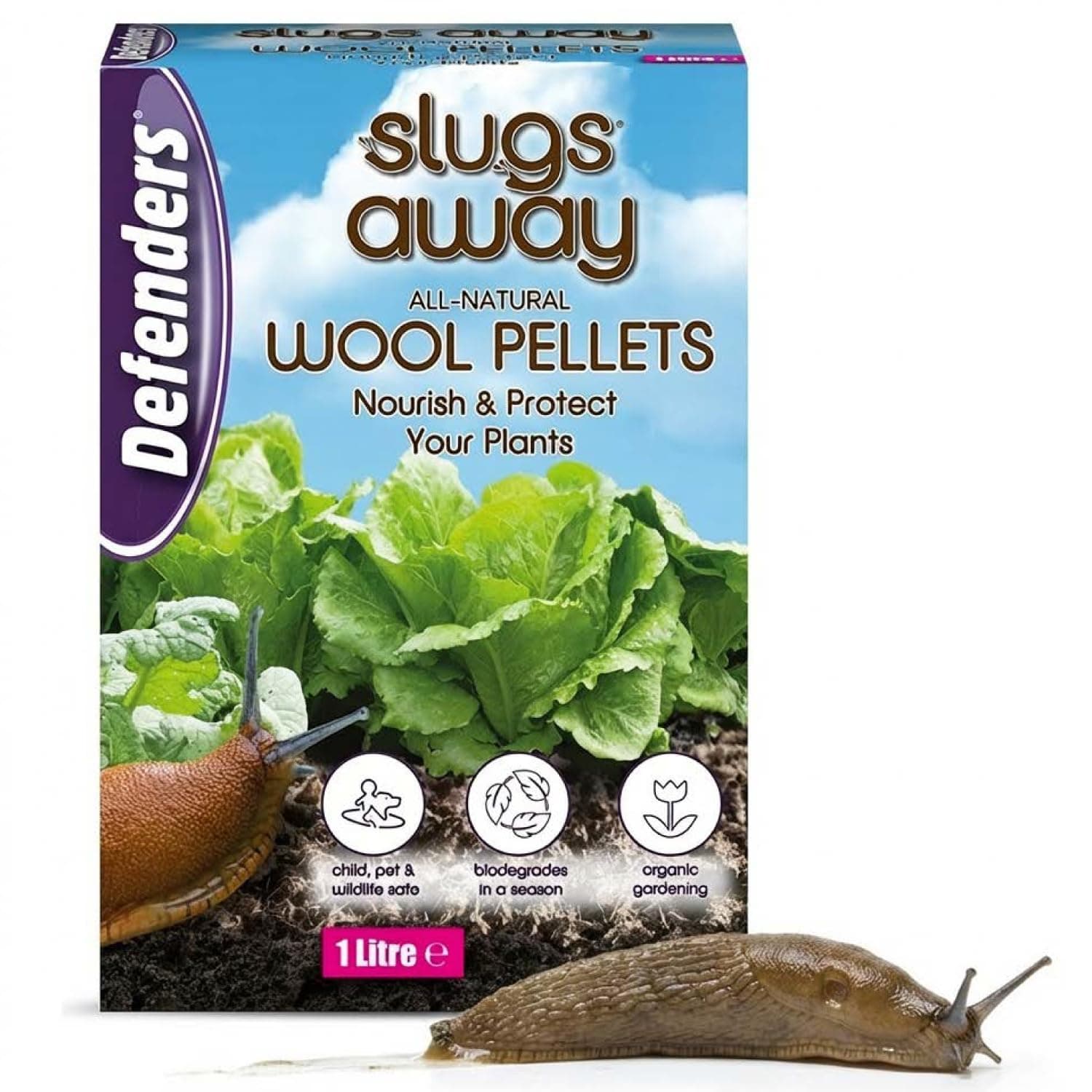 All-Natural Slugs Away Wool Pellets – 1 Litre, Slug Deterrent, Protect Gardens and Plants From Slugs and Snails, Grey