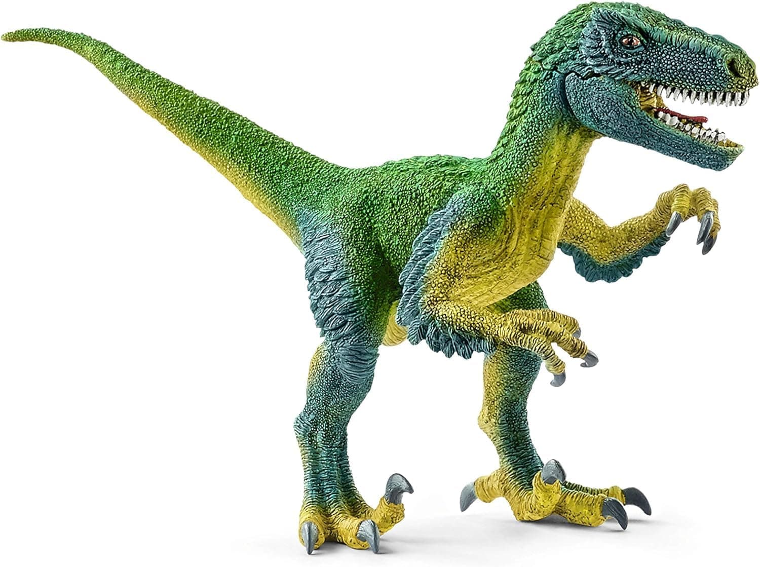 Dinosaurs Realistic Velociraptor Figurine with Moving Jaw - Detailed Prehistoric Jurassic Dino Figurine and Toy Truck - Durable for Fun Play for Boys and Girls - Kids 5+ | 14585