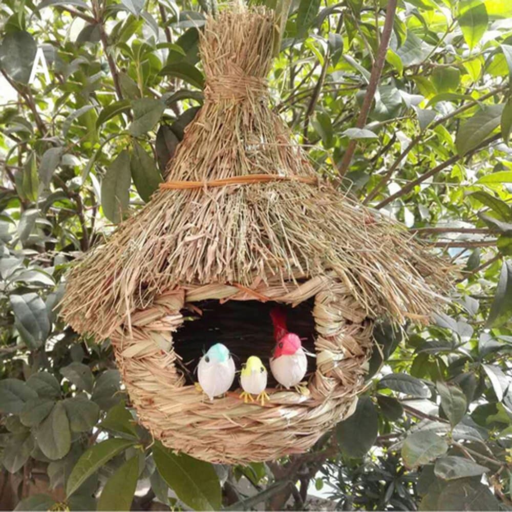 Rainsflower Hanging Grass Garden Bird House&Nest