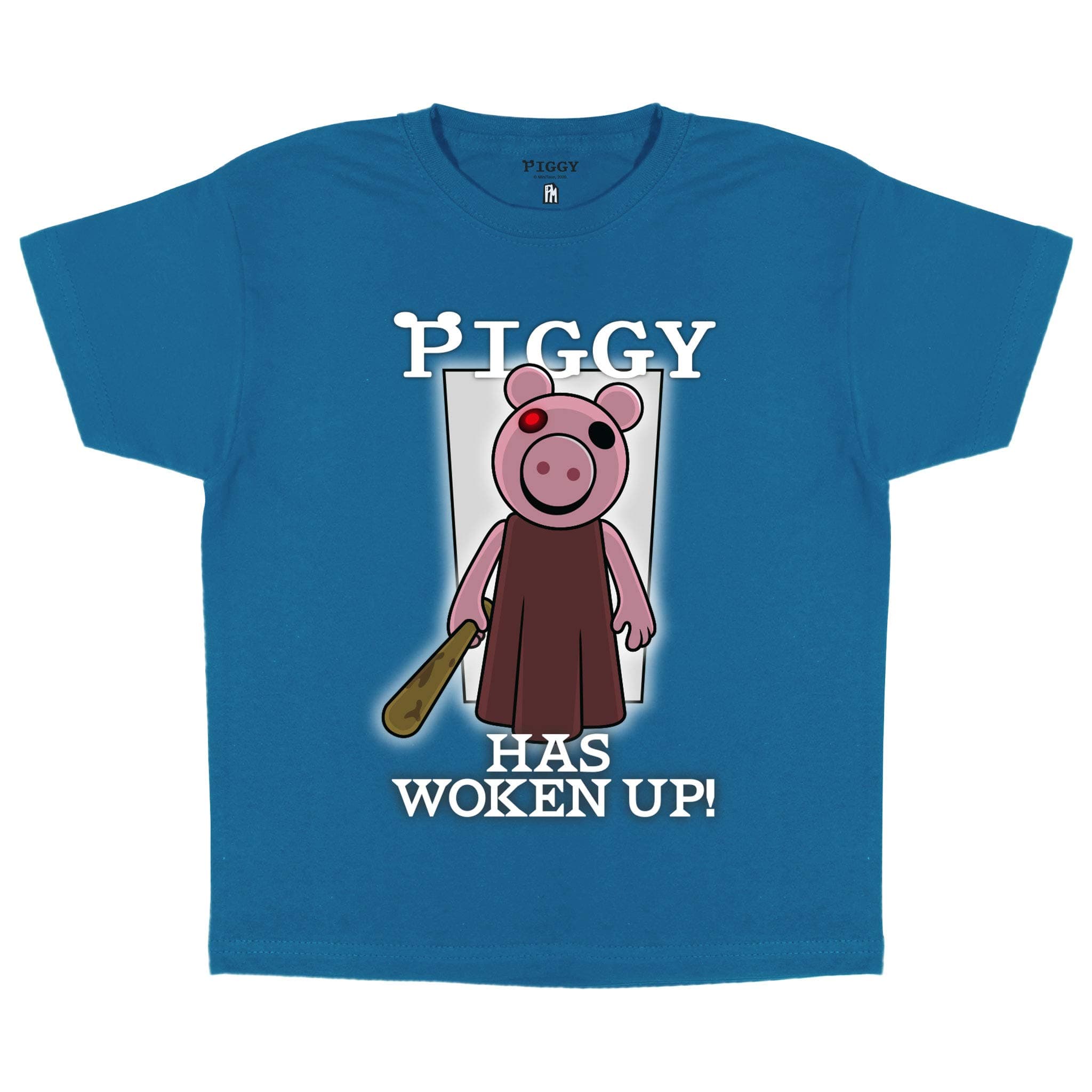 PopgearGirl's Piggy Has Woken Up Girls T-shirt Azure Blue fashion-t-shirts (pack of 1)