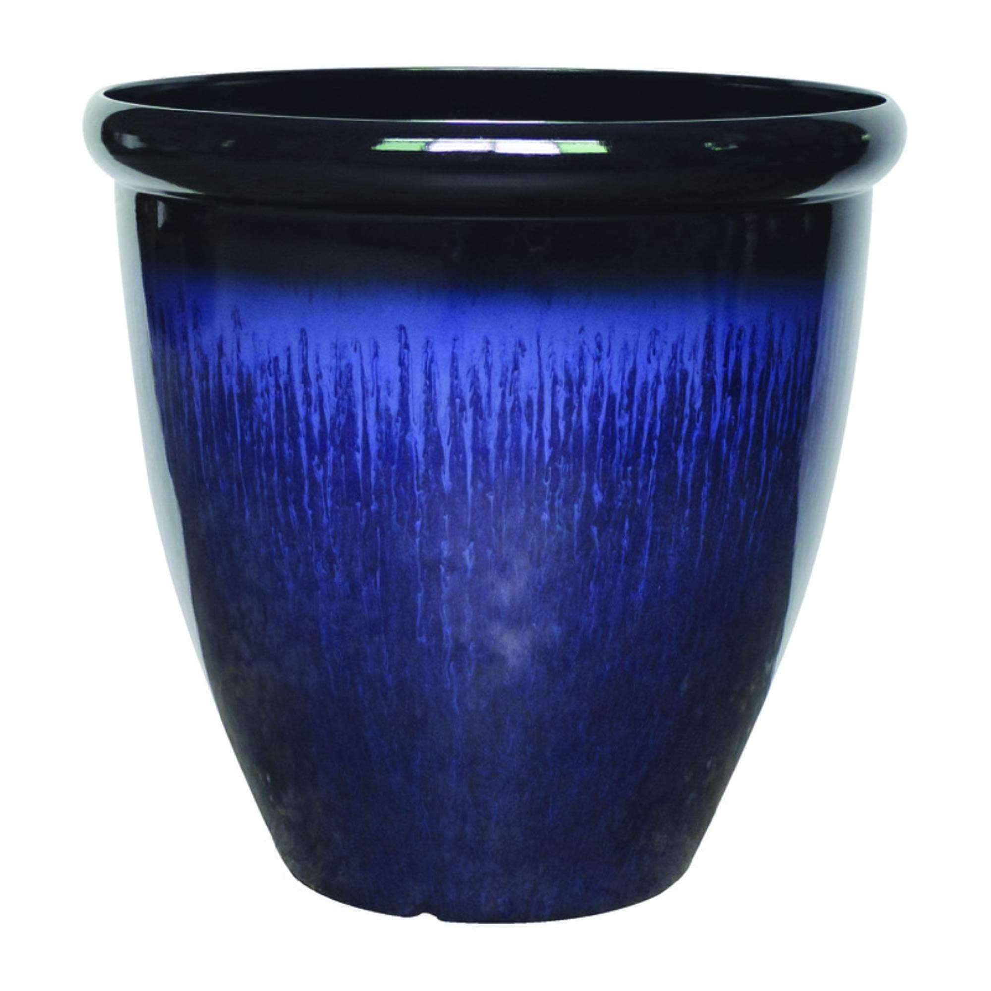 EPS00052N-180AM 18 in Dia Blue Tall Egg Composite Resin Plastic Planter