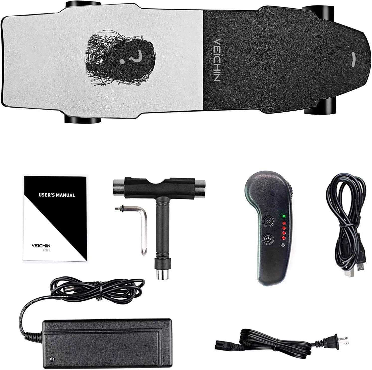 Current Mini Skateboard 5-6 Miles Max Range | 13 MPH Top Speed | 350W Hub Motor | Recommended Max Load 200 Lbs | PU Wheel 70x51 mm Grey
