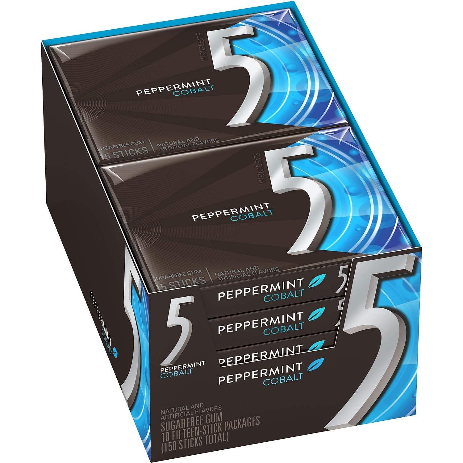 5 Gum Cobalt Sugar Free Gum, Peppermint, 12 Count