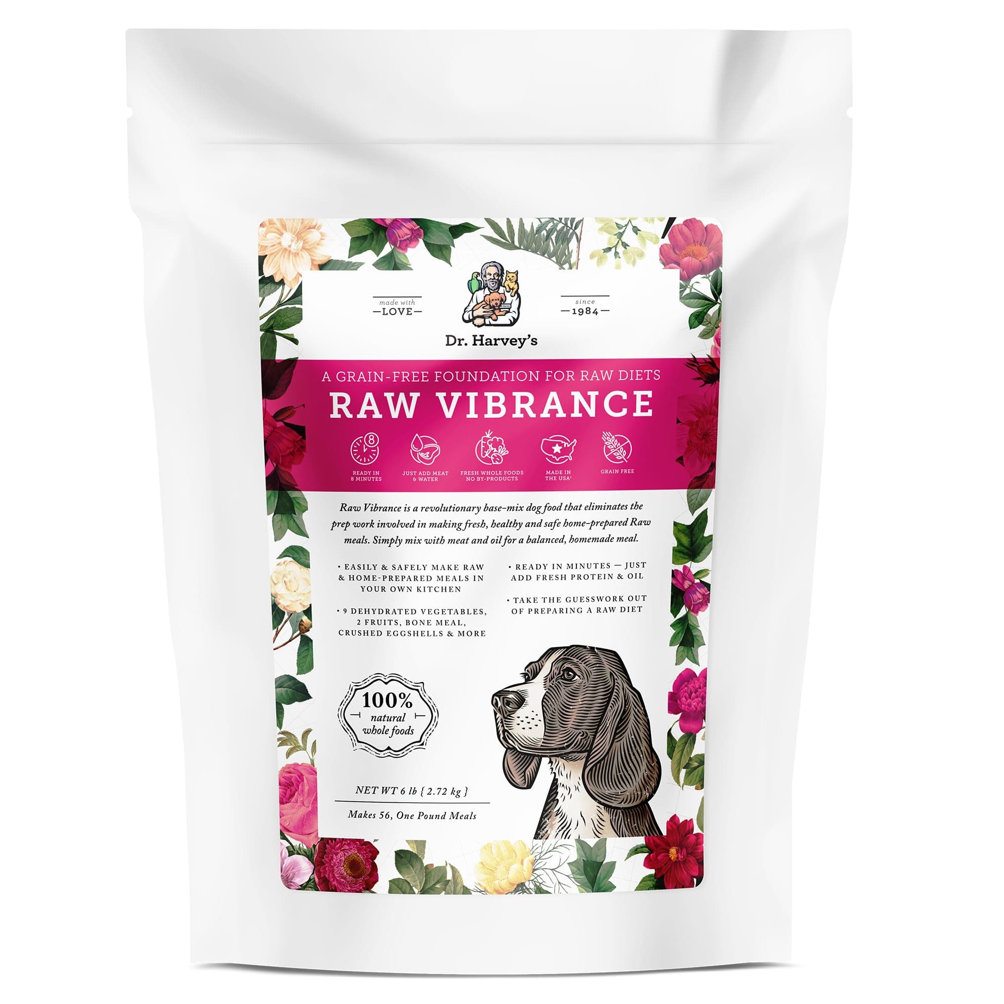 Dr. Harvey's Raw Vibrance Grain Free Dehydrated Foundation for Raw Diet Dog Food (6 Pounds)