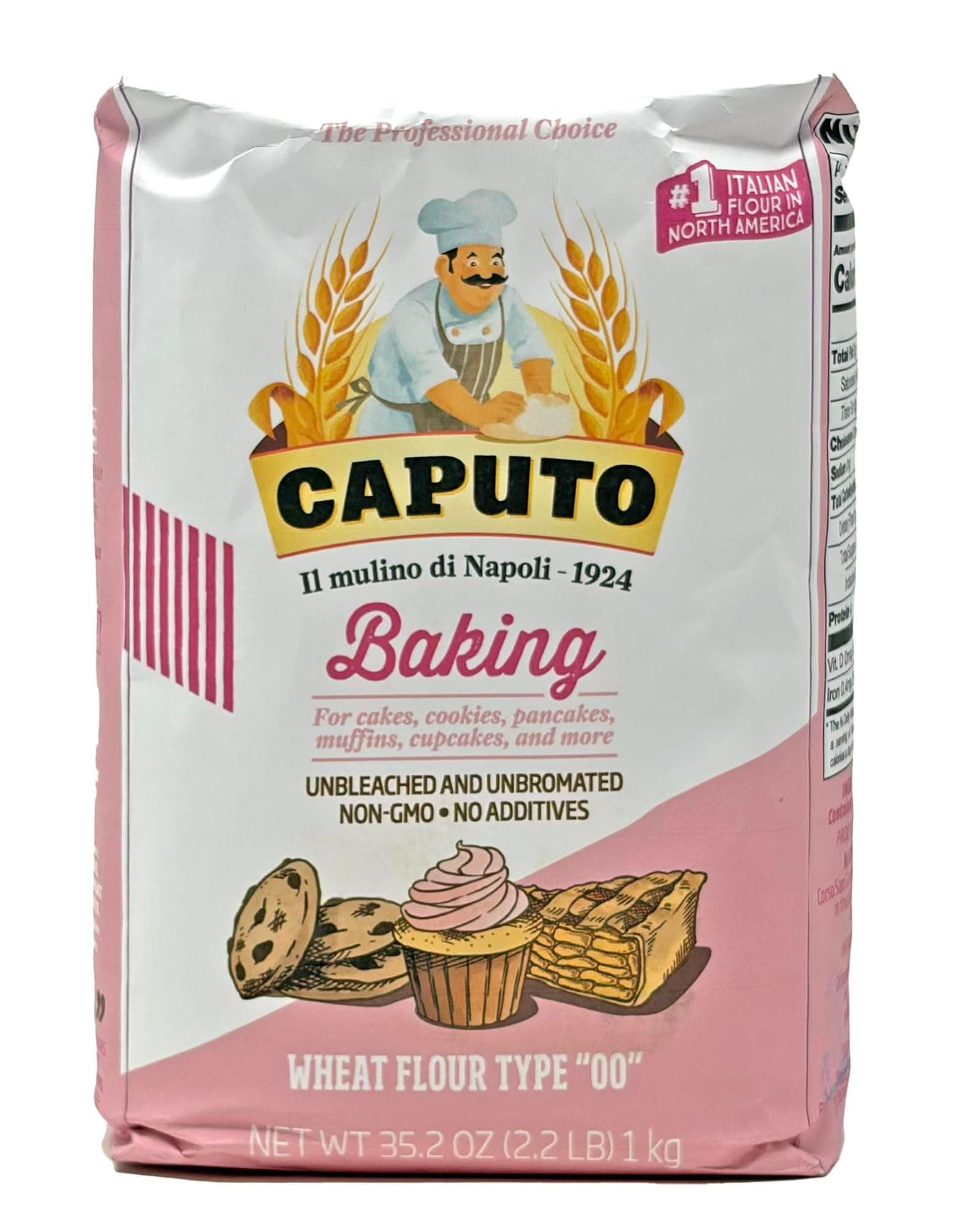 Baking (Pasticceria Pastry) 00 Flour 2.2 Pound Bag - For Desserts & Shortbreads - From Italy Type 00 Wheat