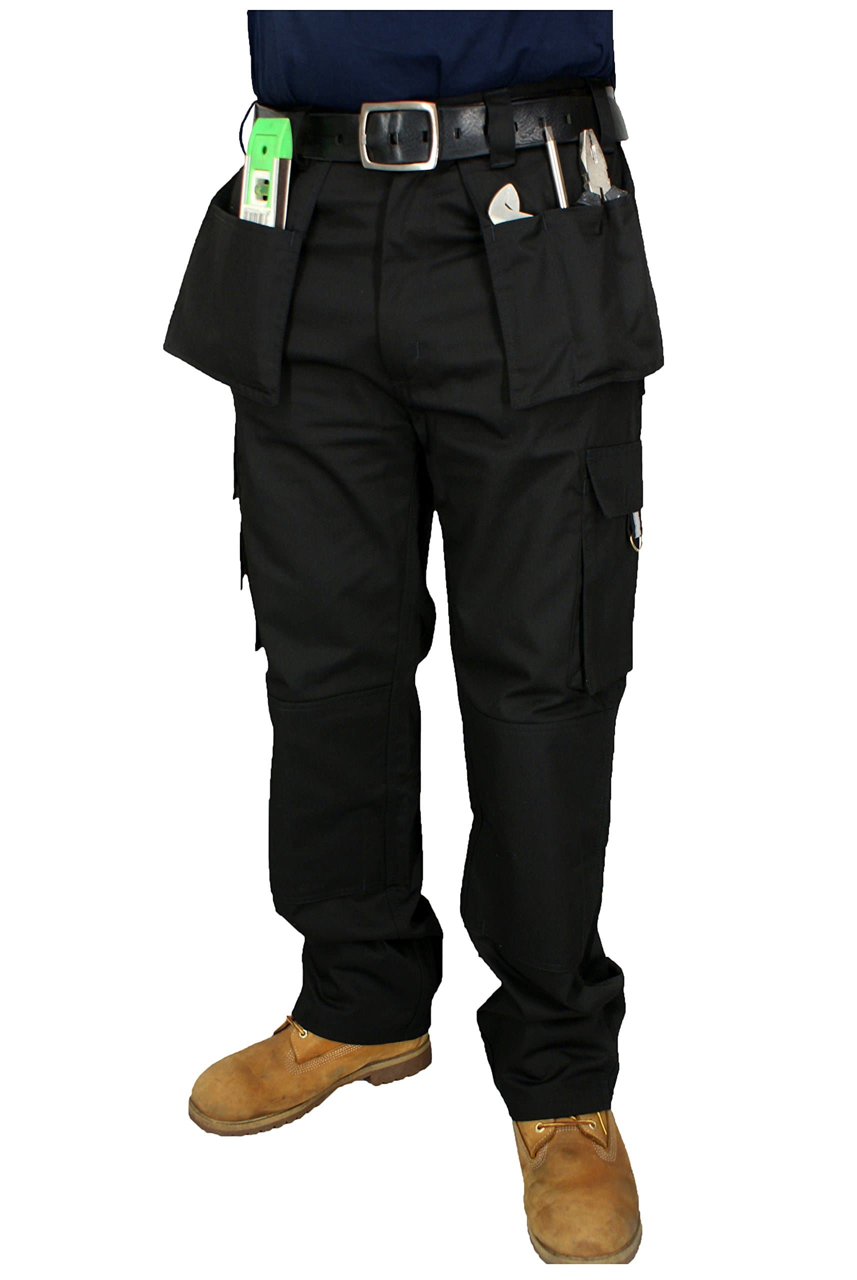 Mens Work Trousers Heavy Duty Multi Pocket Triple Stitch Trade Workwear Combat Pants