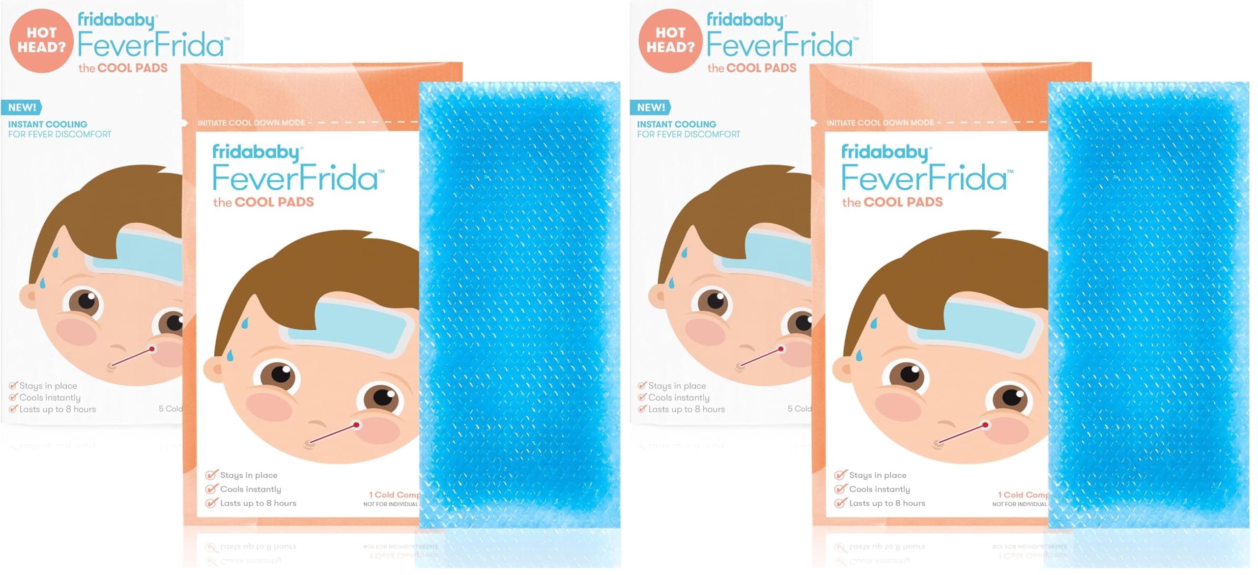 Frida Baby Cool Pads for Kids Fever discomfort by fridababy, 5 Count (Pack of 2)