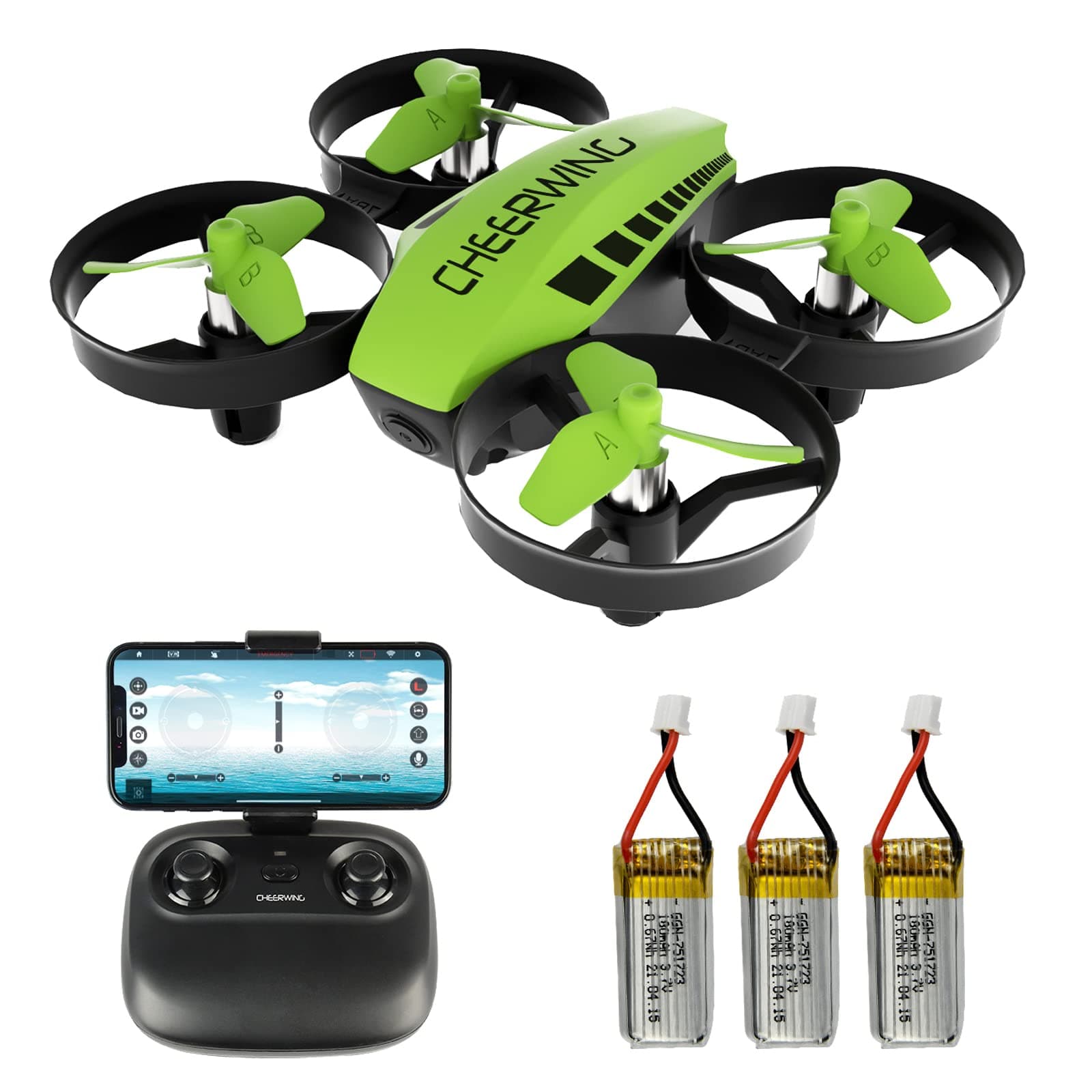 CW10 Mini Drone, WiFi FPV Drone with Camera, RC Drone Toy with Auto Hovering, Voice Control