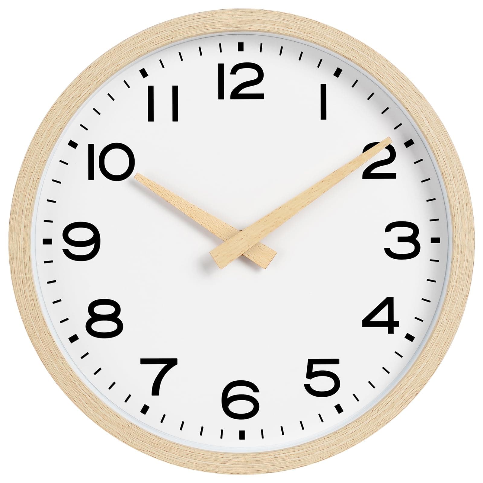 AKCISOT Wall Clock 12 Inch,Boho Office Wall Clocks Battery Operated Non Ticking,Silent Modern Clock Decorative for Kitchen,Bedroom,Living Room,Classroom(Wood Grain)