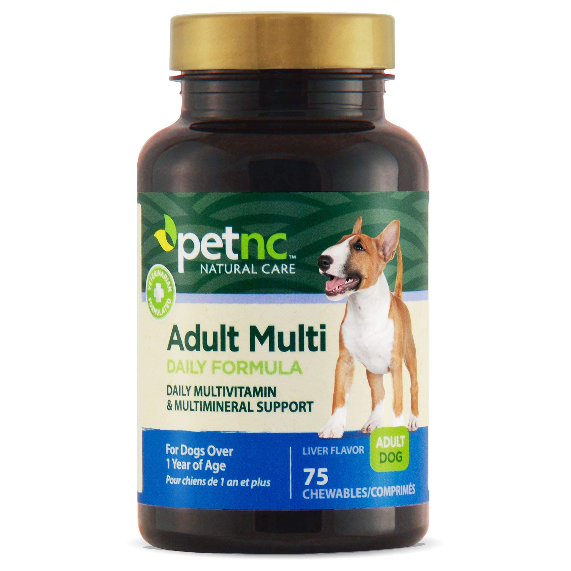 Petnc Adult Multi Chewables (75 Count), Daily Dog MultiVitamin & Multimineral Support, Includes Zinc, Magnesium & More, Supports Overall Health, For Dogs 1+ Year, Liver Flavor