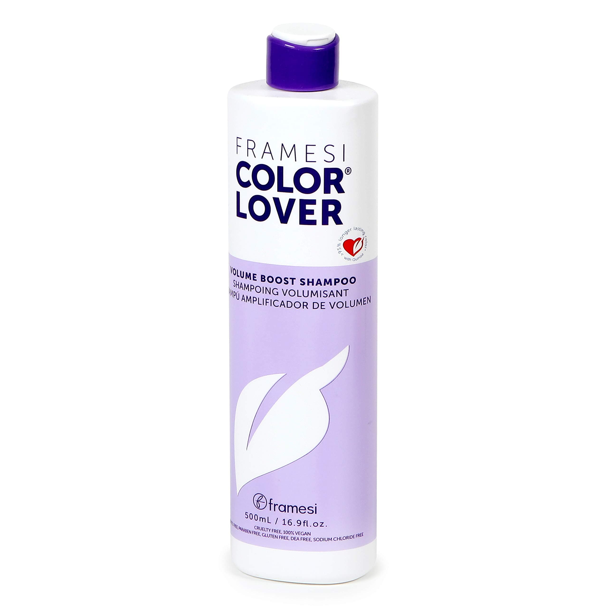 Color Lover Volume Boost Shampoo, 16.9 fl oz, Sulfate Free Shampoo with Coconut Oil and Quinoa, Color Treated Hair