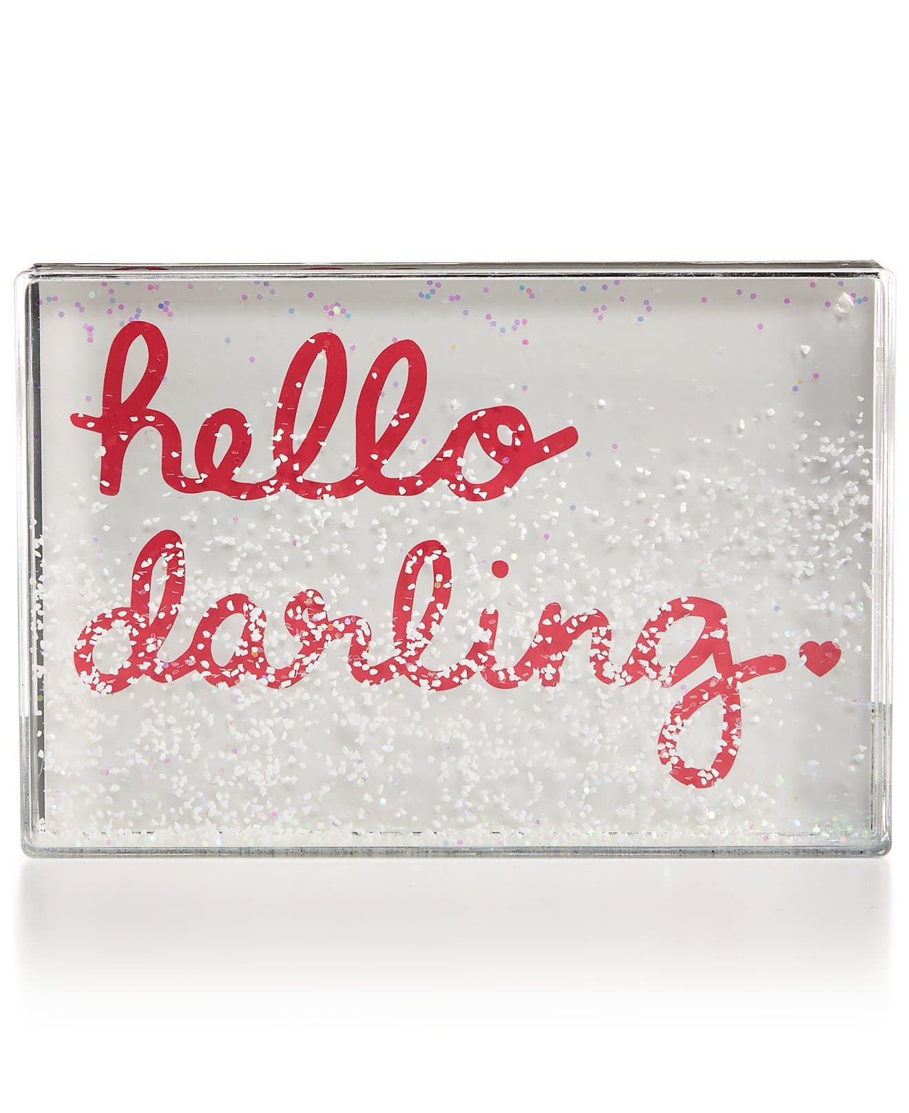 Celebrate Shop 4" x 6" Hello Darling Acrylic Glitter Frame Decoration, White & Pink