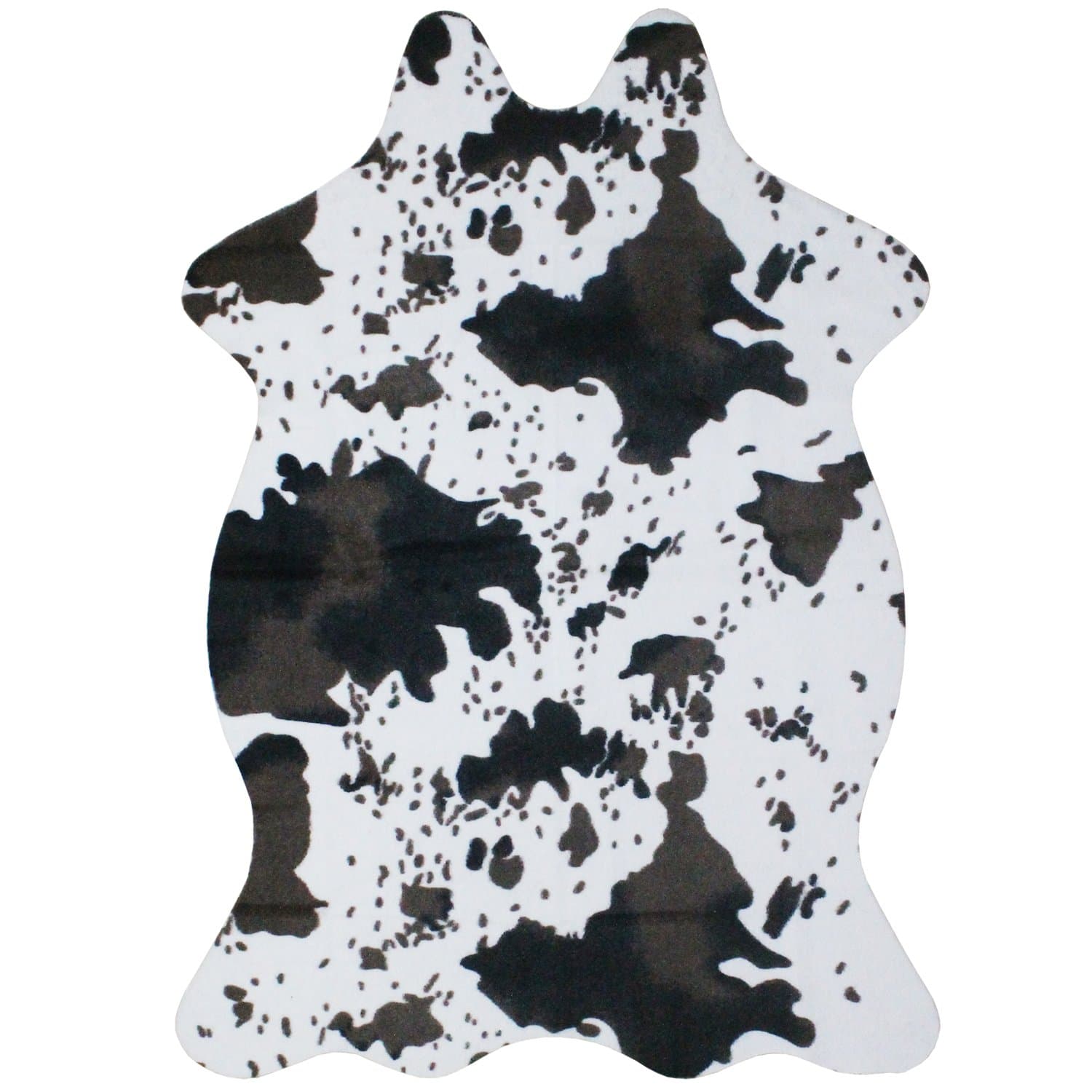 Bioeilife Animal Printed Rug Faux Fur Carpet Cow Print Mat,110cm x 75cm