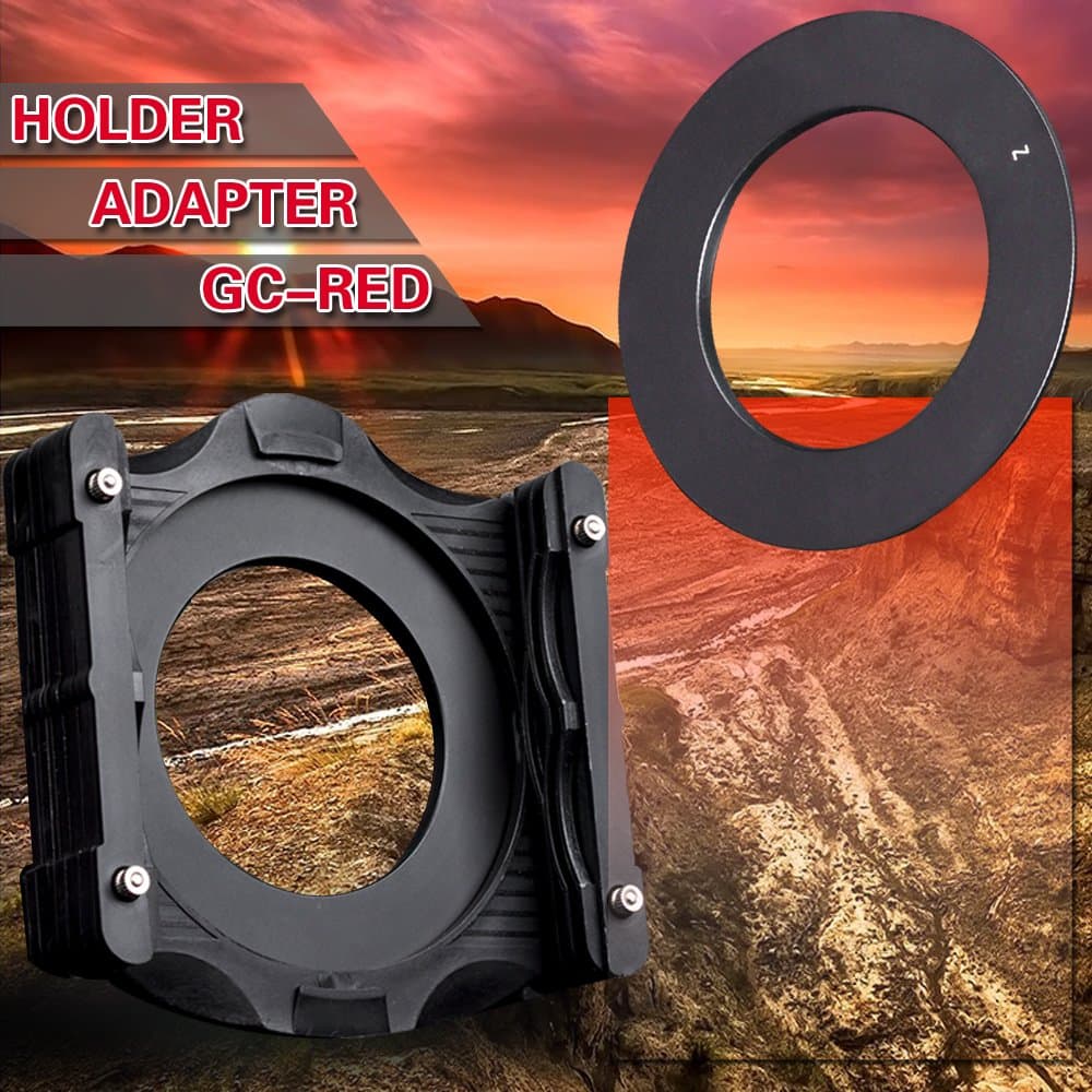 Zomei 3 in1 Square Z-PRO Series Filter Holder Support + Adapter Ring 95mm+Gradual red 145100/150100/100100