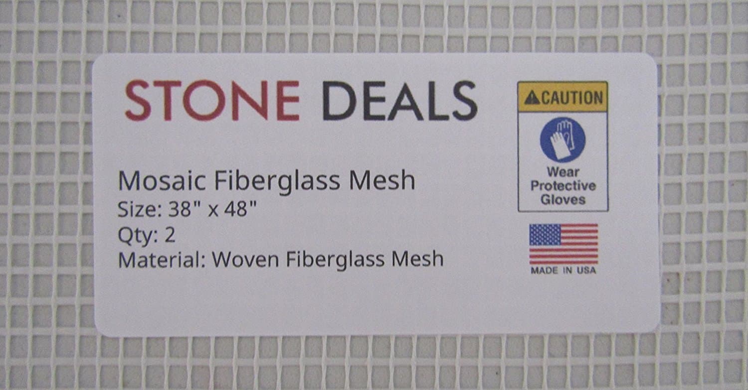Mosaic Mesh for Back Mounted Tile, 36 Inches Wide by 48 Inches Long, Pack of 2 - Non Sticky