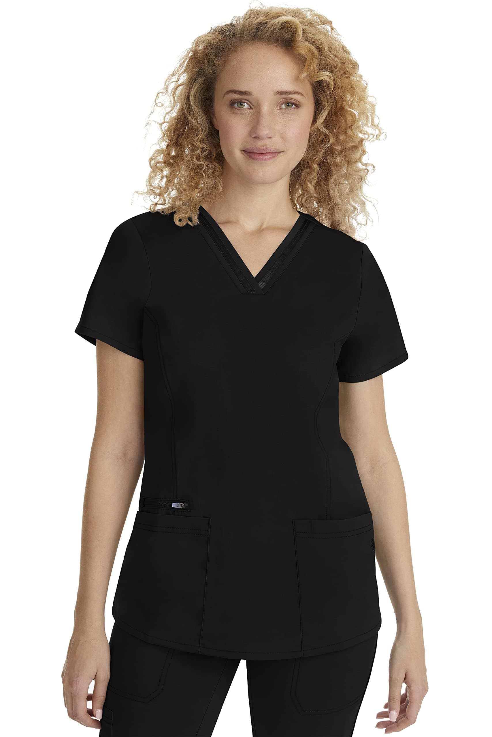 Scrub Top for Women with 3 Pockets and Easy Care, 2-Way Stretch Fabric 2278