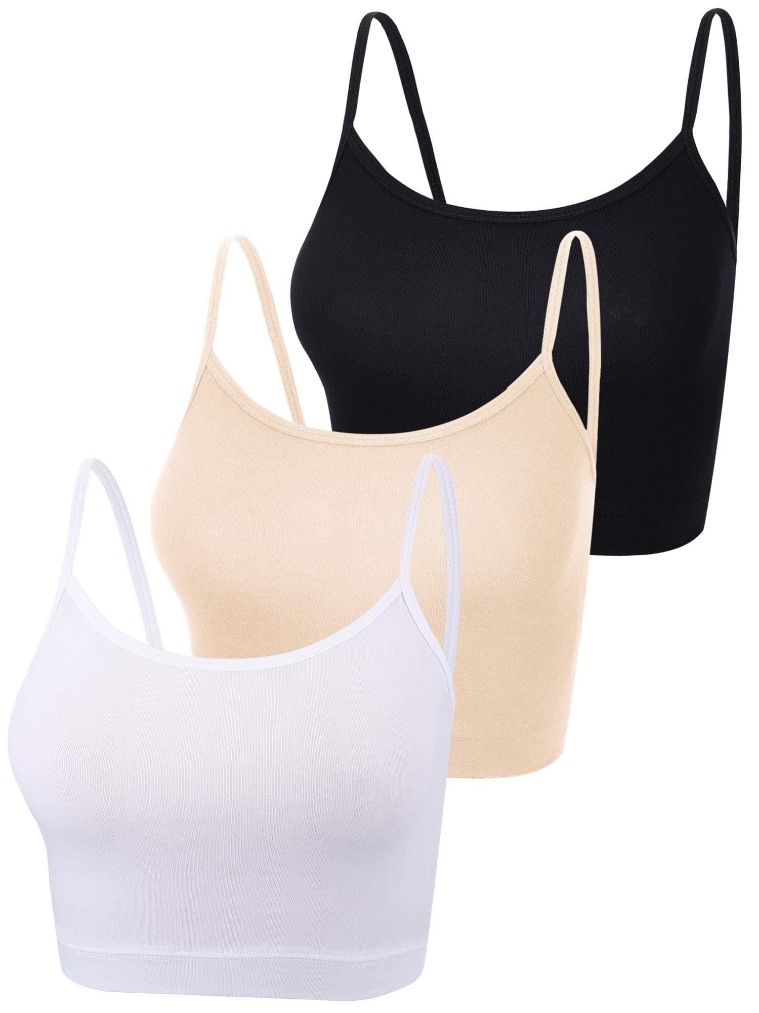 3 Pcs Crop Camisole Top Spaghetti Strap Tank Sleeveless Crop Tank Top for Women