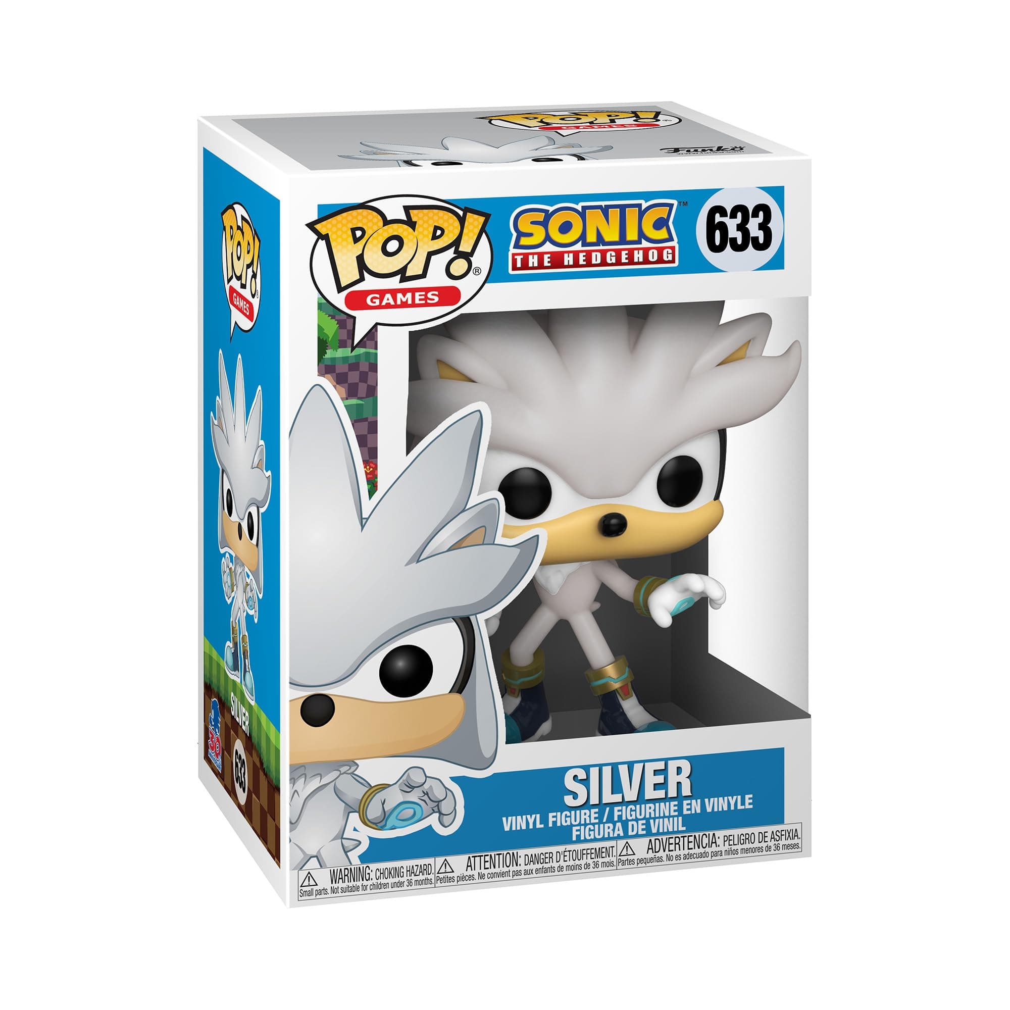 51965 POP Games: Sonic 30th-Silver the Hedgehog Collectible Toy, Multicolour