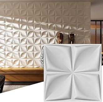 Art3d Decorative 3D Wall Panels Cornus Angustata Design - Plantfiber, 12 Tiles 32 SF