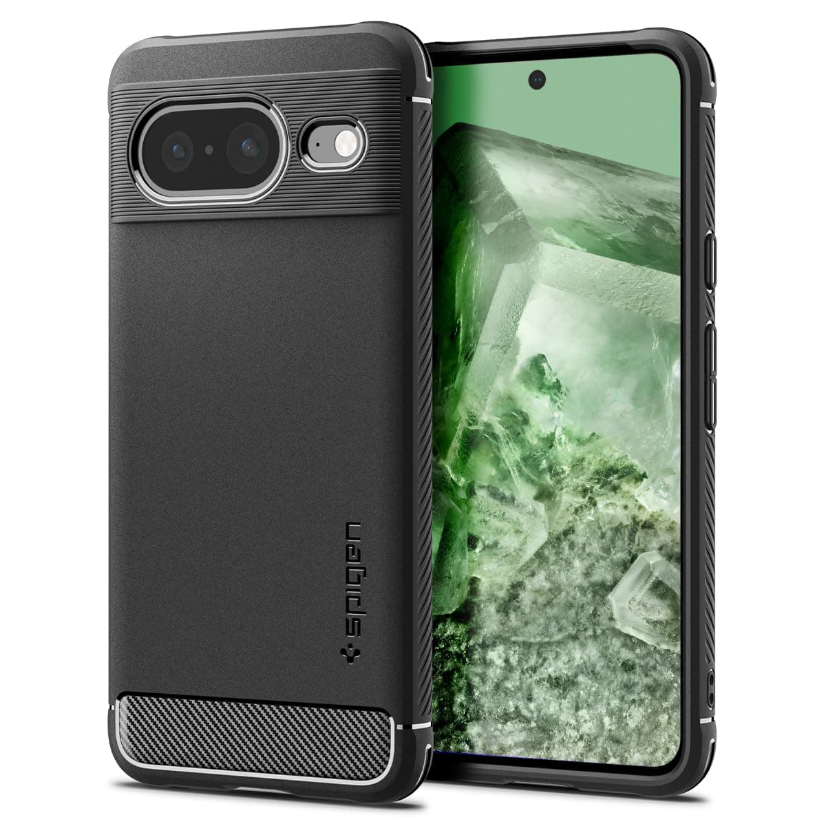 Spigen Rugged Armor Designed for Pixel 8 Case (2023) [Military-Grade Protection] - Matte Black