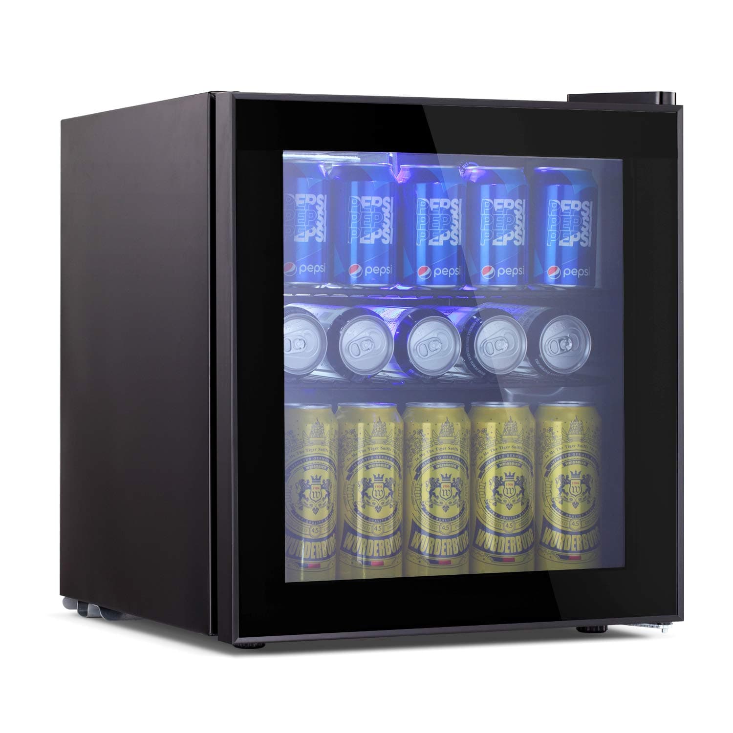 TAVATA Beverage Refrigerator and Cooler 1.6 Cu. Ft. Drink Fridge with Glass Door for Soda, Beer or Wine, Small Beverage Center with 1 Removable Shelves for Office, Man Cave, Basements and Home Bar