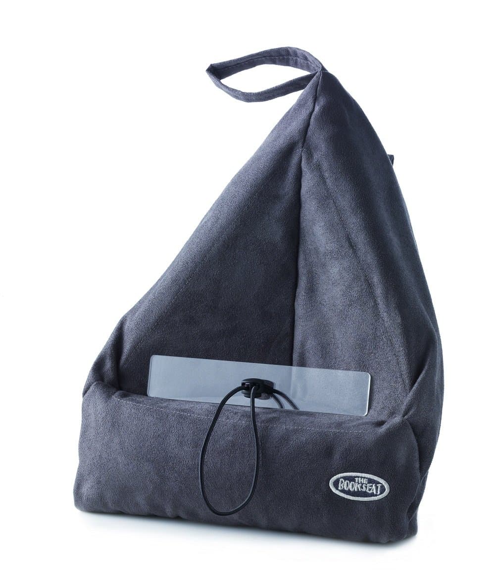 Book Seat Bookend / Tablet PC Holder / Travel Cushion with Pouch - Charcoal Grey