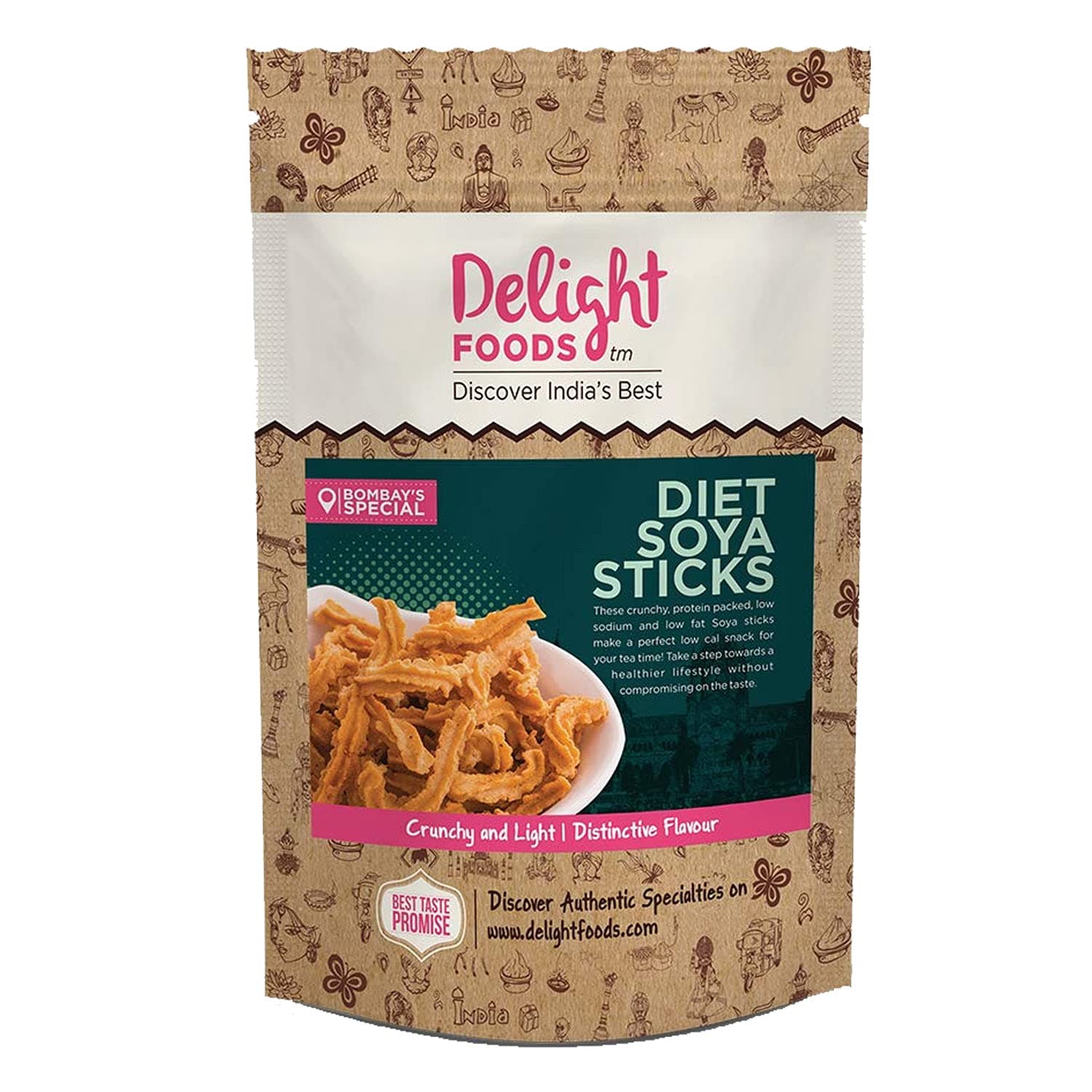 Maharashtrian Snacks - Soya Stick (Diet- low Oil) | Namkeen, Savory, Chips, Healthy Snacks (Diet Soya Sticks 350g)