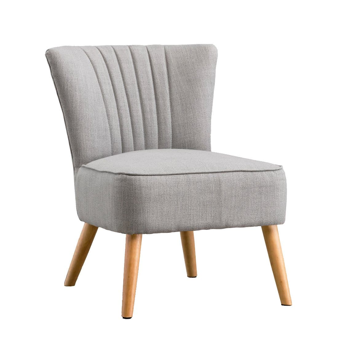 AYLA LINEN RETRO OCCASIONAL BEDROOM LOUNGE FABRIC ACCENT CHAIR (Grey)