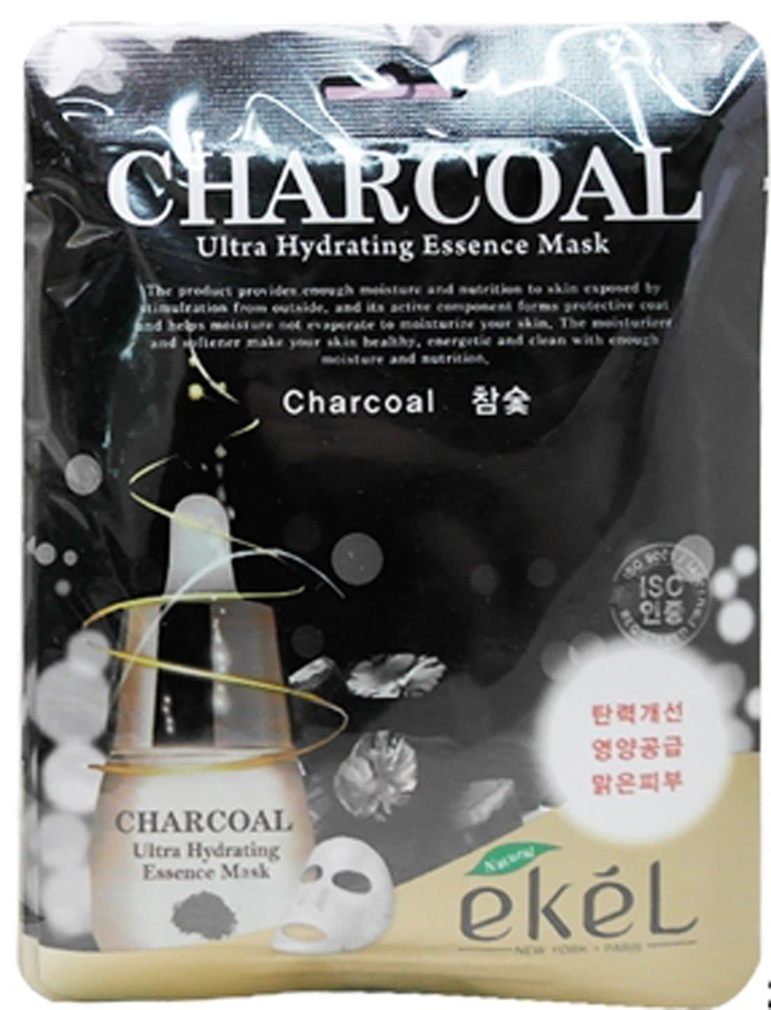 EKEL Korea Cosmetic Skin Care Charcoal Hydrating Essence 3D Mask Pack 5pcs/9pcs (9pcs)