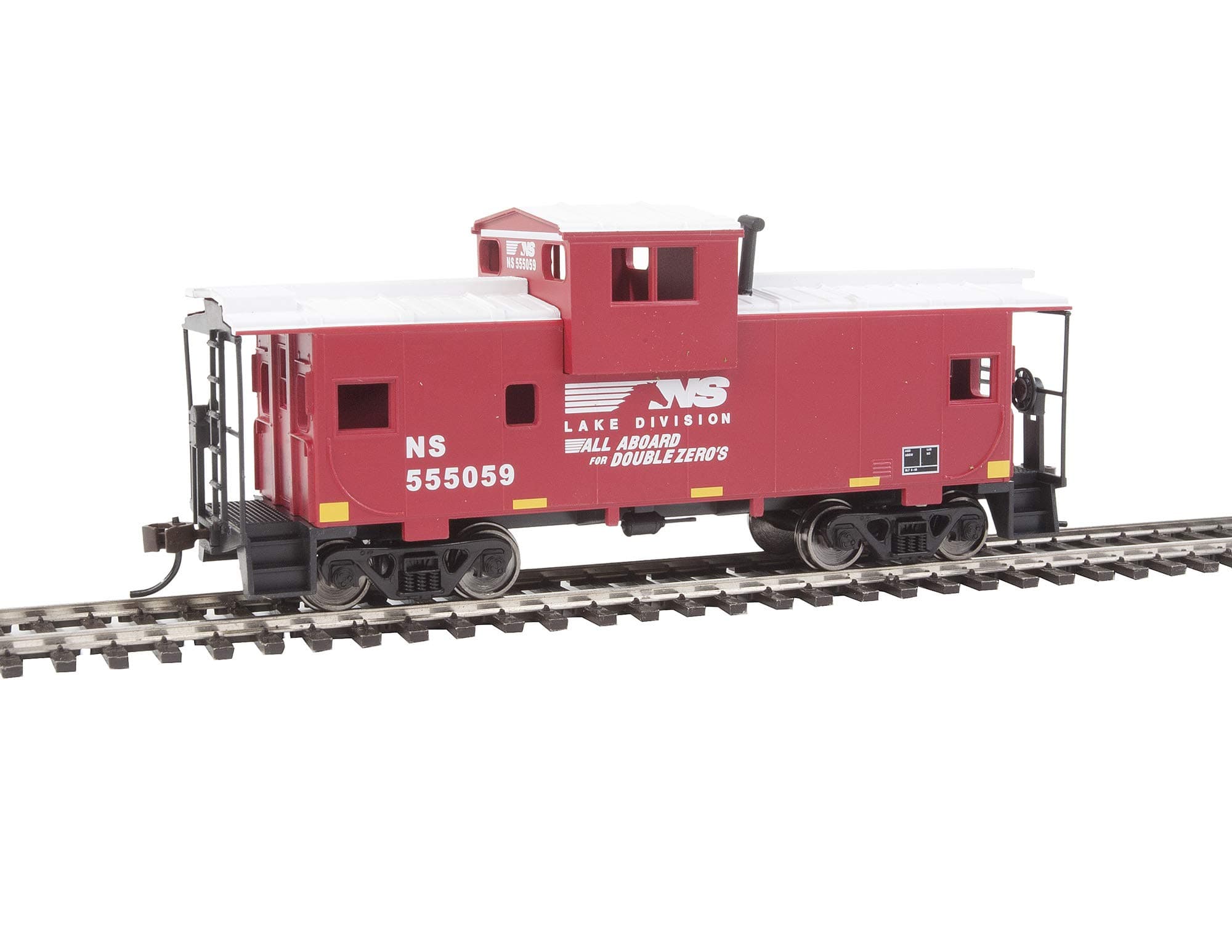 Walthers Trainline Wide-Vision Caboose-Ready to Run-Norfolk Southern (red, White) 931-1527 HO Scale Model Railroad - Freight Model