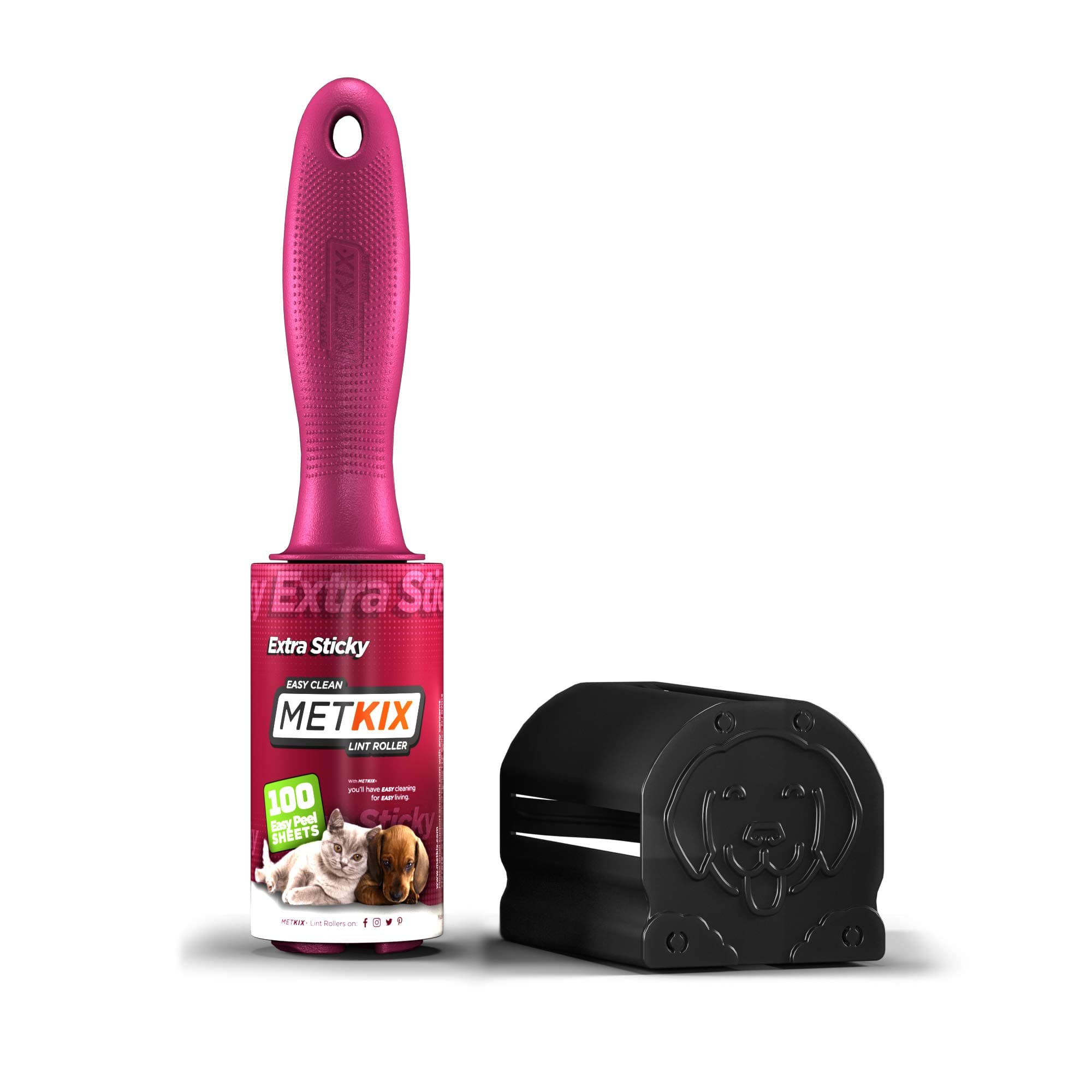 Lint Rollers for Pet Hair Extra Sticky, Special Cover Design Black Dog, Pet Hair Remover, 100 Sheets