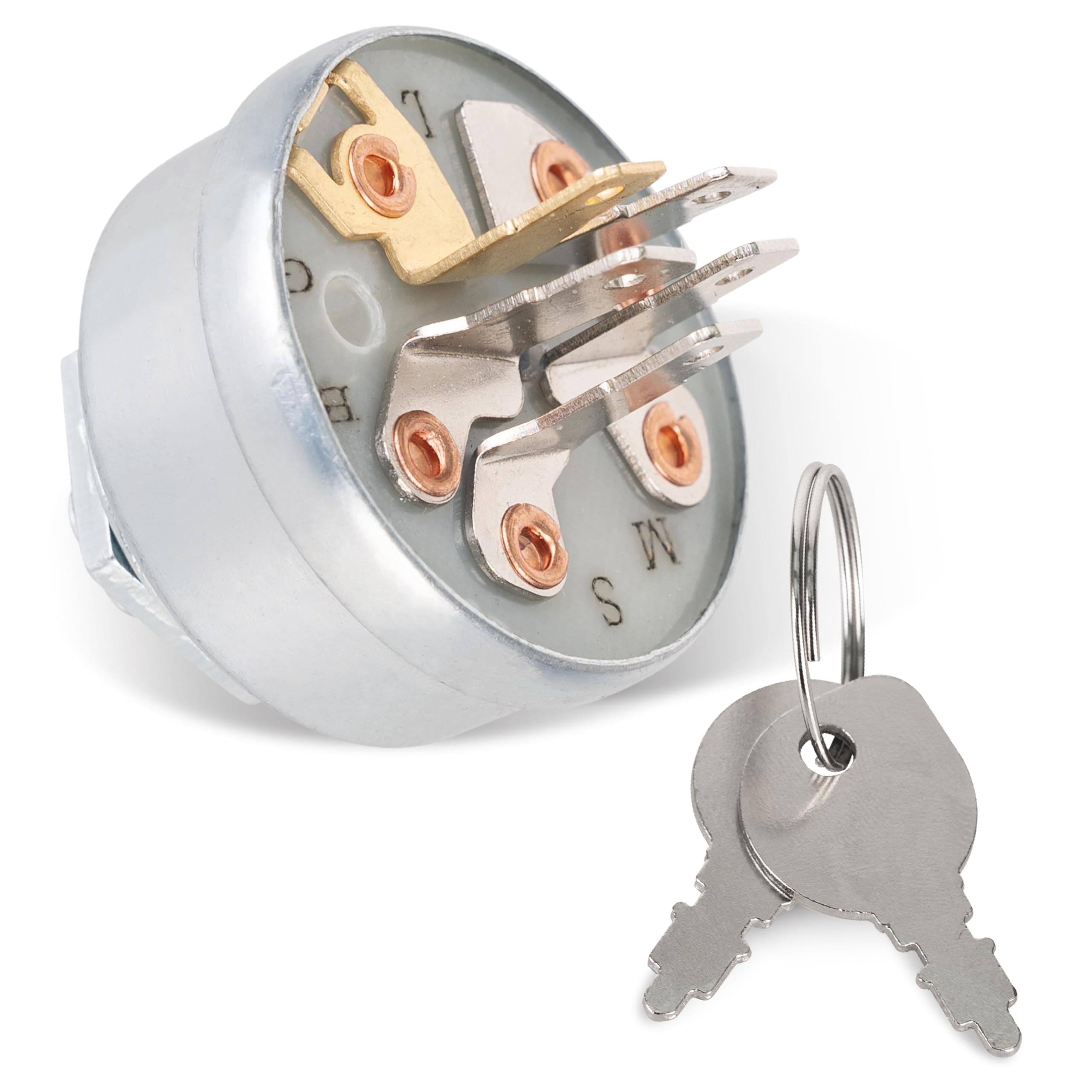 BlueStars 925-0267 STD365402 Ignition Switch 3 Position 5 Terminals - Compatible with MTD Craftsman John Deere Toro Snapper Scag Craftsman Riding Lawn Mowers - Replaces 24688 24695 925-0267A 725-0267