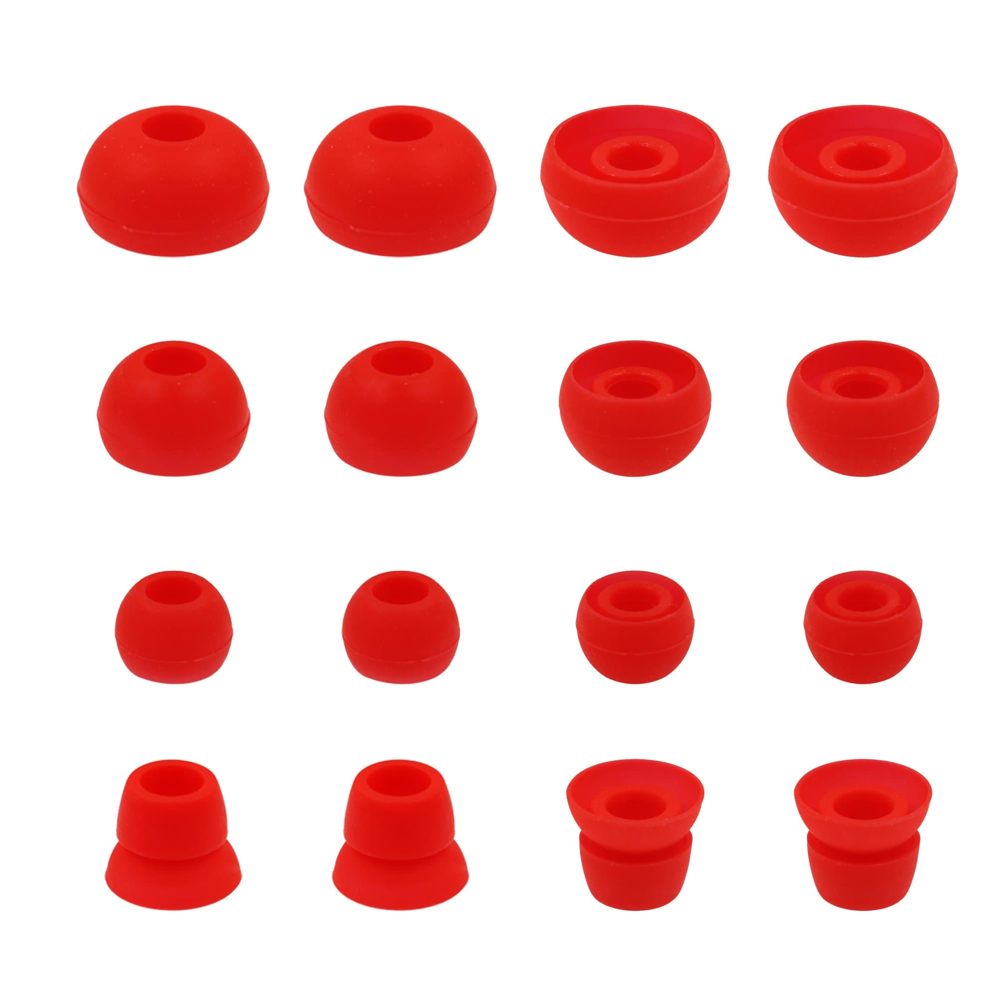 ALXCD ALXCD Ear Tips for Powerbeats3 Wireless Earphone, SML 3 Sizes 6 Pair Earbud Tips & 2 Pair Double Flange Silicone Replacement Ear Tip Cushion, Fit for Beats Powerbeats 3 Wireless 3 [8 Pair](Red)