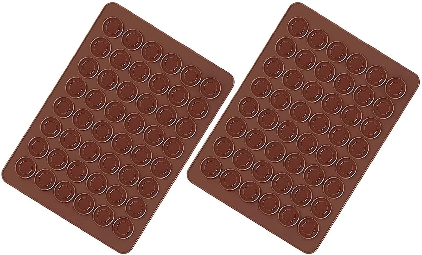 Faneli silicone macaroons baking mat, 48 moulds, non-stick silicone macaroon baking mat 38 x 28 cm; pack of 2.
