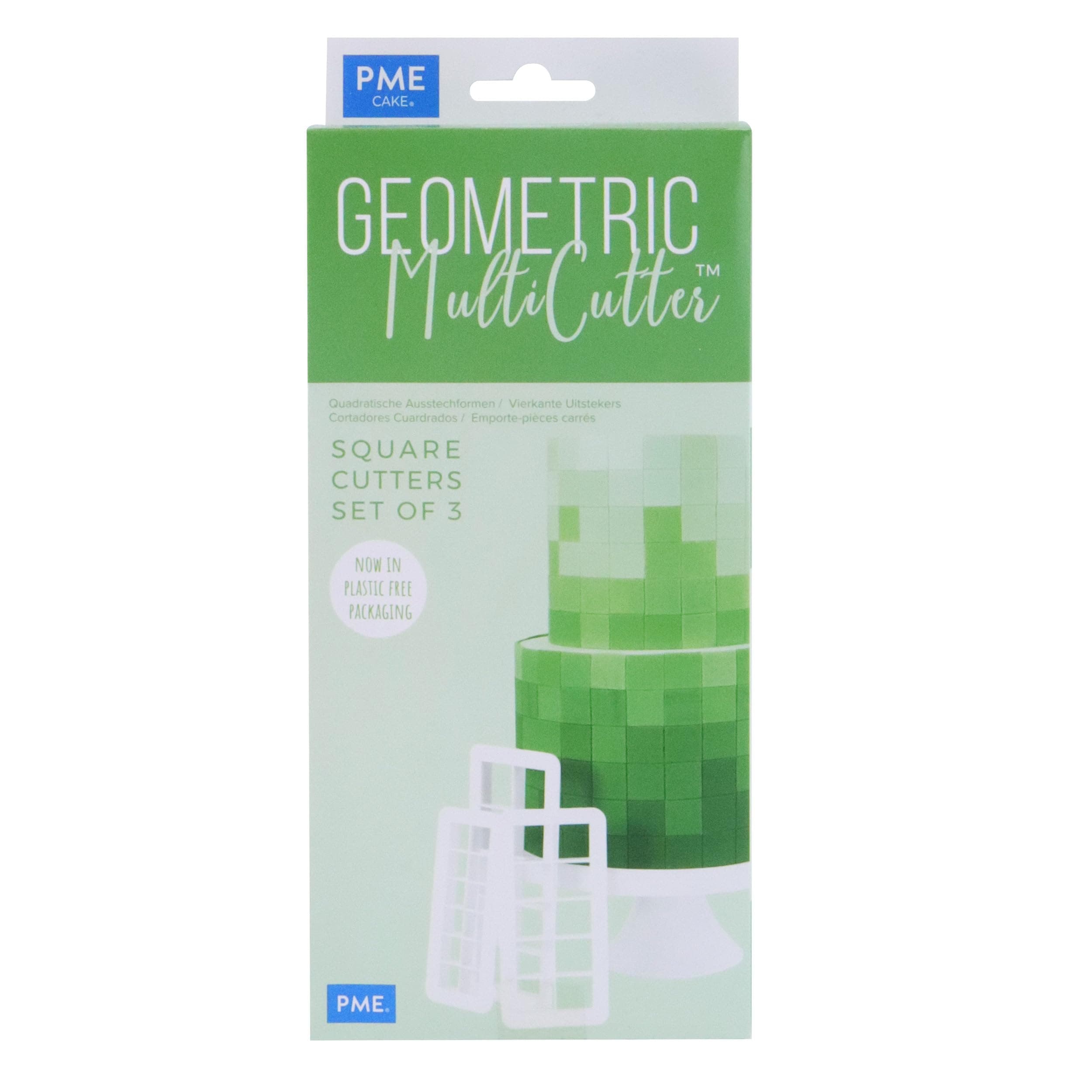 PME Geometric Multicutter Square Shape White, 3-Pieces, GMC144