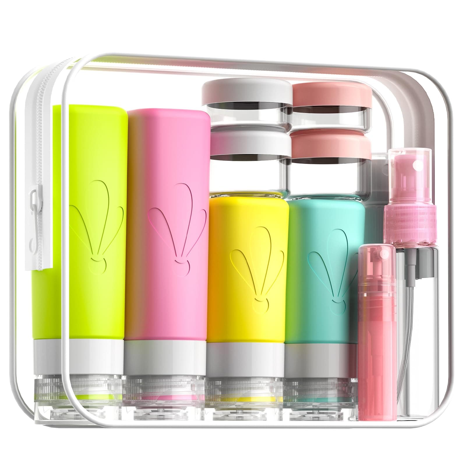 INSFIT 17PCS Travel Bottles for Toiletries, TSA Approved 90ml Travel Size Containers, BPA Free Leak Proof Squeezable Silicone Tubes for Shampoo Conditioner Lotion Soap with Labels