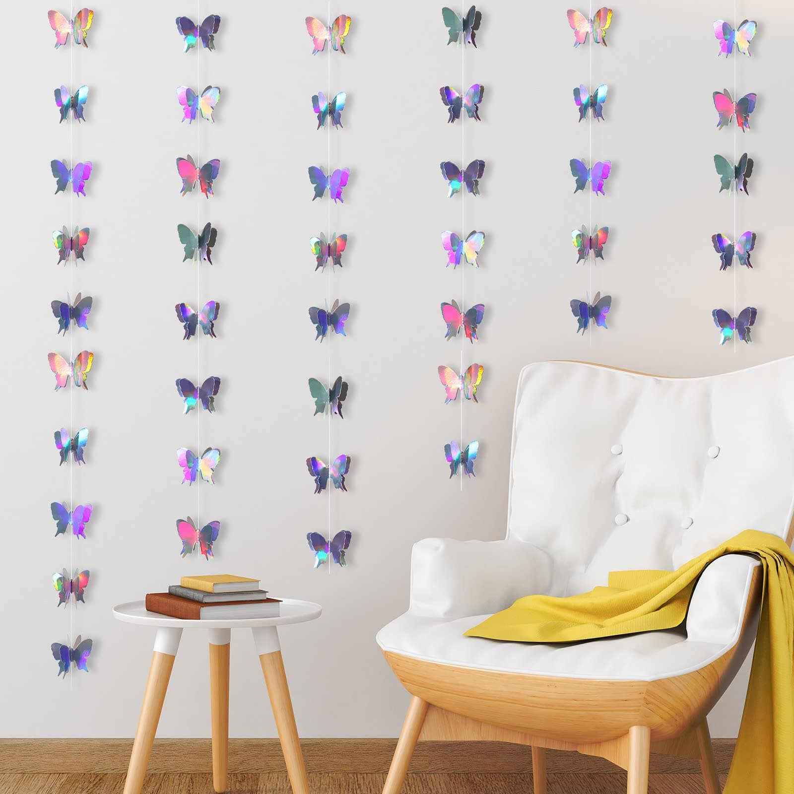 3D Butterfly Hanging Garlands (4 Pieces) - Laser Paper, Butterfly Shaped, As Pictures Shown
