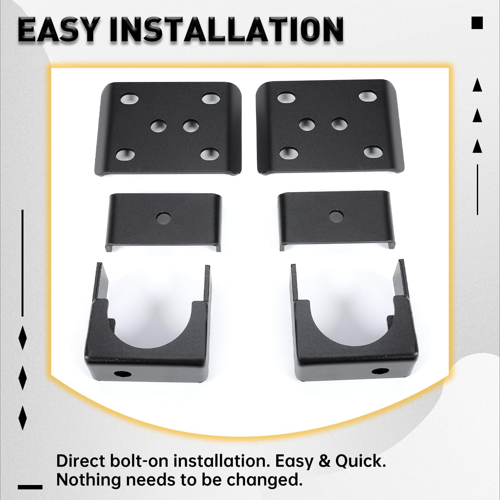 KUAFU 6" Rear Axle Flip Drop Kit 1999-2007 C1500 1500 Silverado Sierra 2WD / 4WD Rear Axle Flip Kit Powder Coated Steel Black