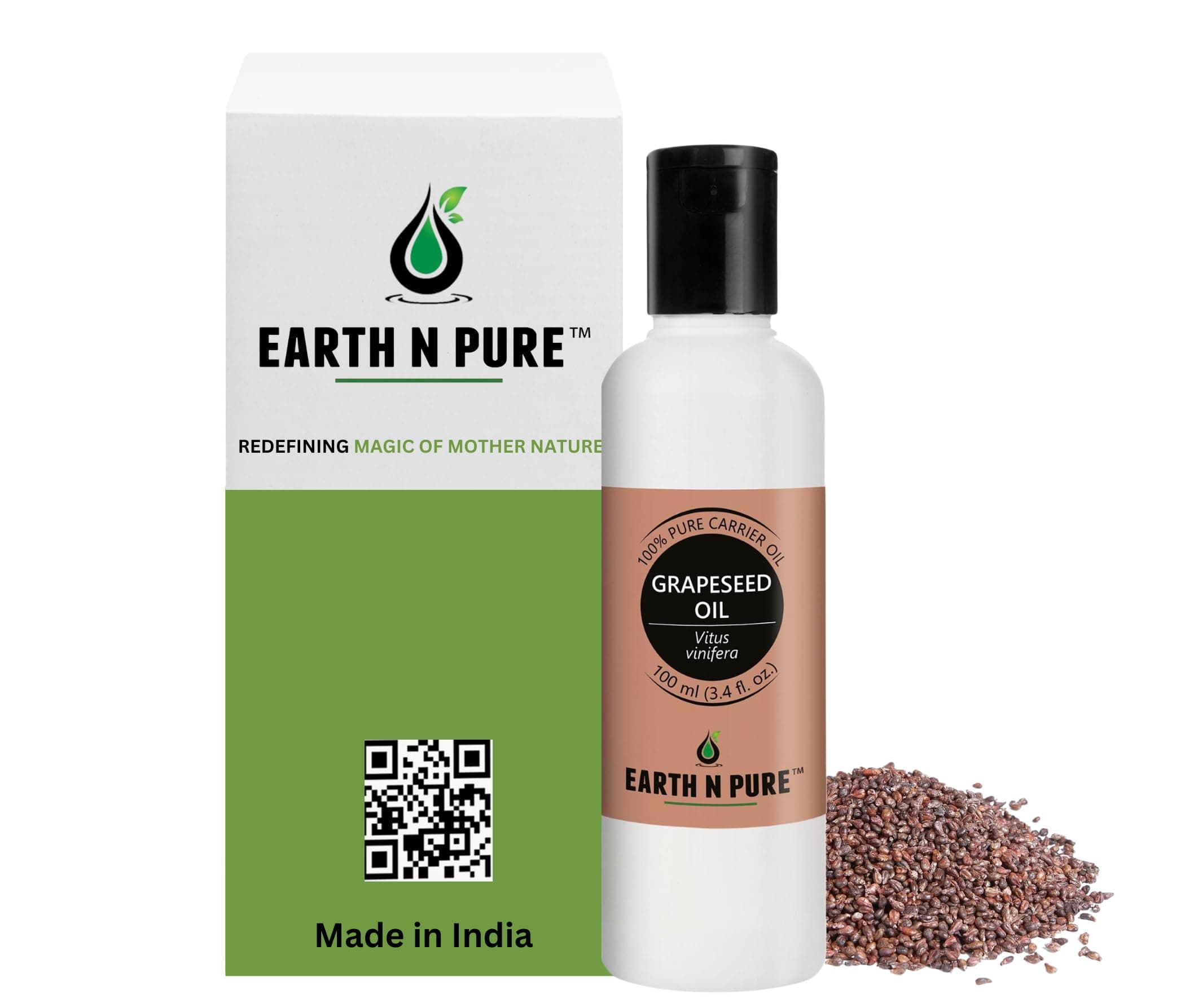 Grapeseed Oil Cold Pressed, Natural and Therapeutic Grade 100 ml